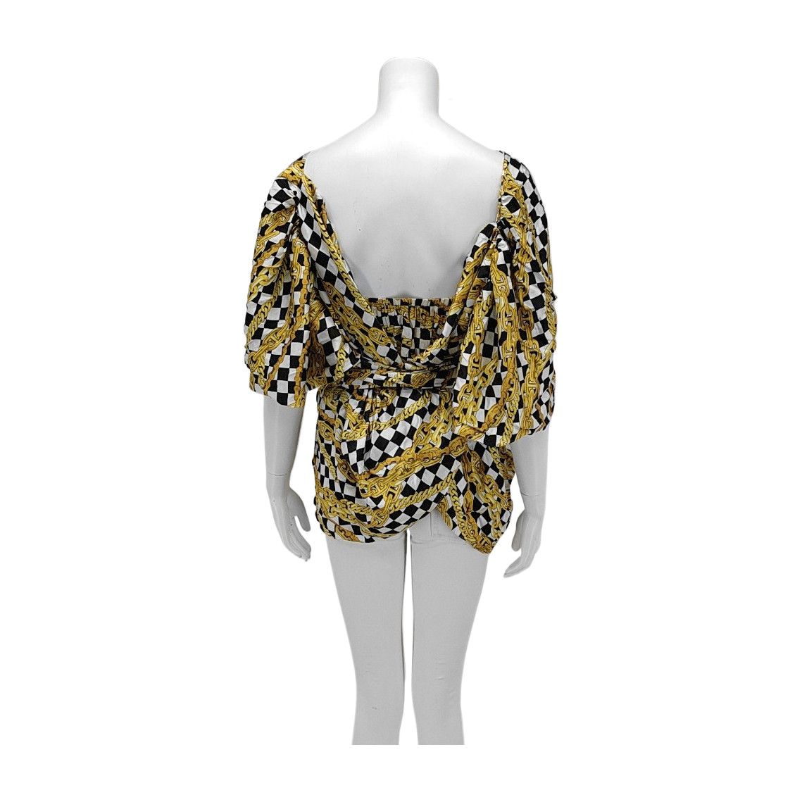 Balenciaga Balenciaga Chain Print Silk Blouse Size 36 Size XS / US 0-2 / IT 36-38 - 2 Thumbnail