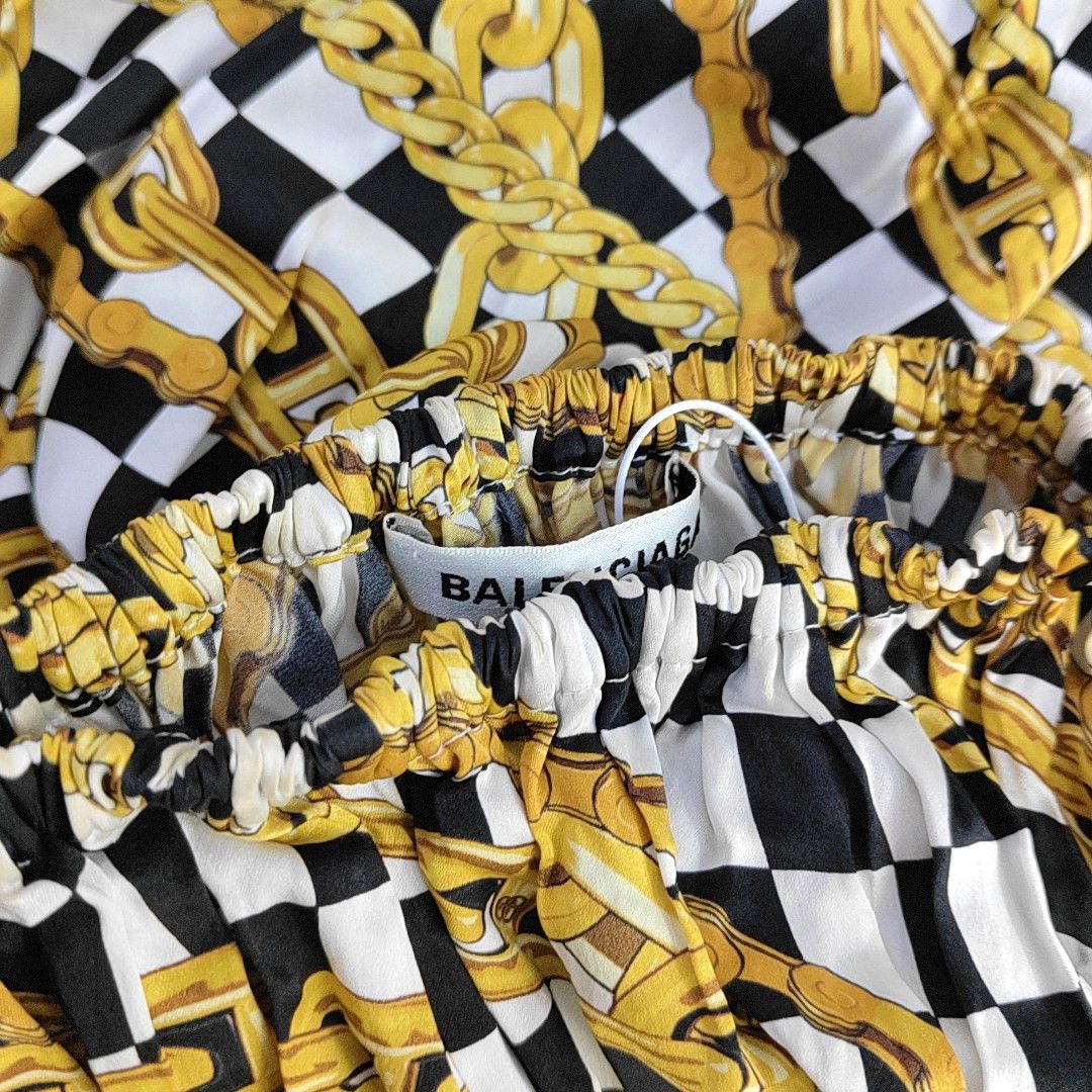 Balenciaga Balenciaga Chain Print Silk Blouse Size 36 Size XS / US 0-2 / IT 36-38 - 6 Thumbnail