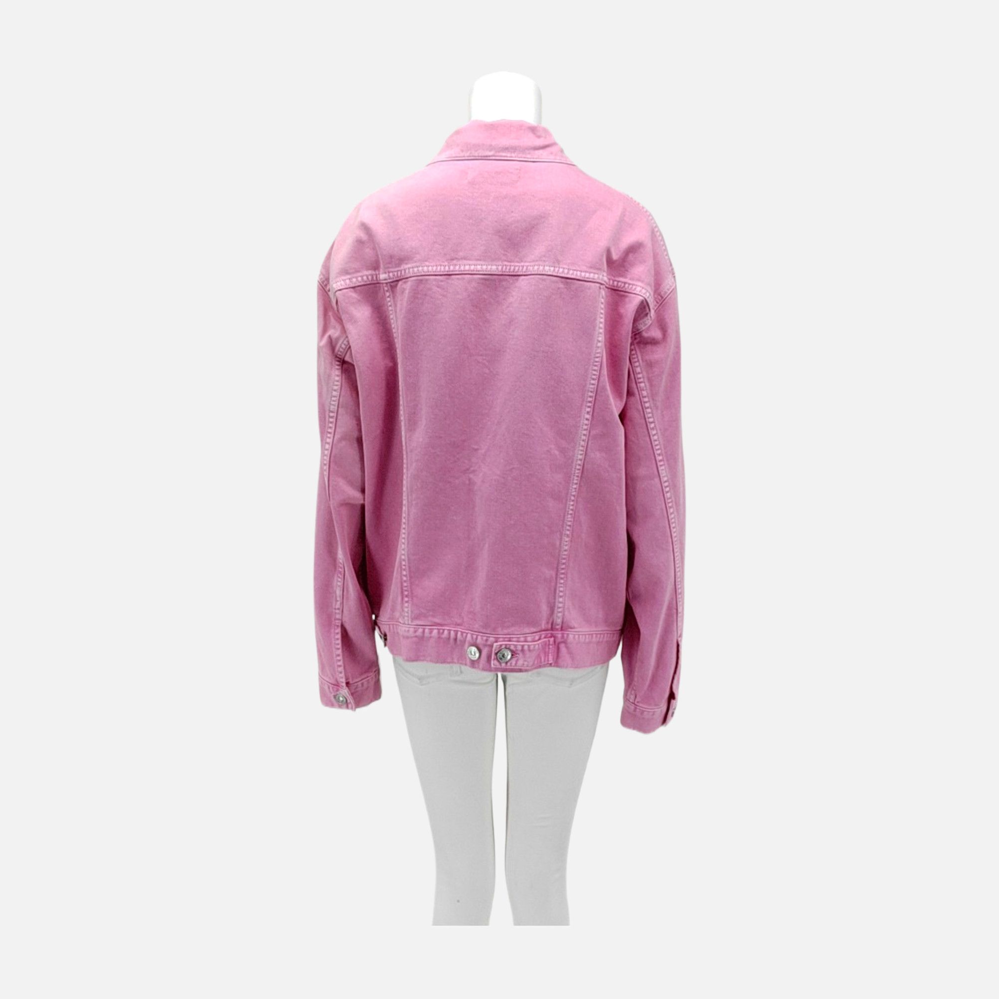 Balenciaga Balenciaga Pink Logo Denim Jacket Size 34 Size XS / US 0-2 / IT 36-38 - 2 Thumbnail