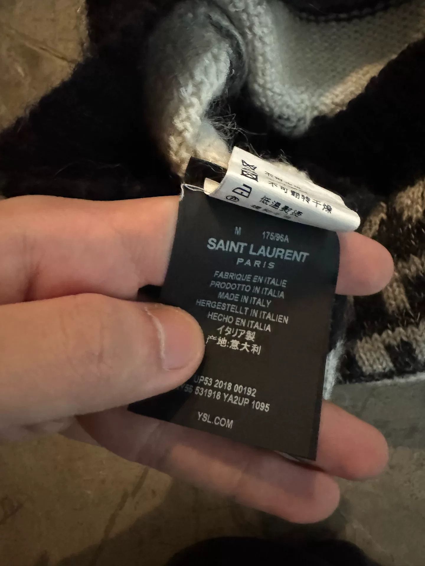 Saint Laurent Paris Saint Laurent Mohair Pattern Sweater Size M Size US M / EU 48-50 / 2 - 8 Thumbnail