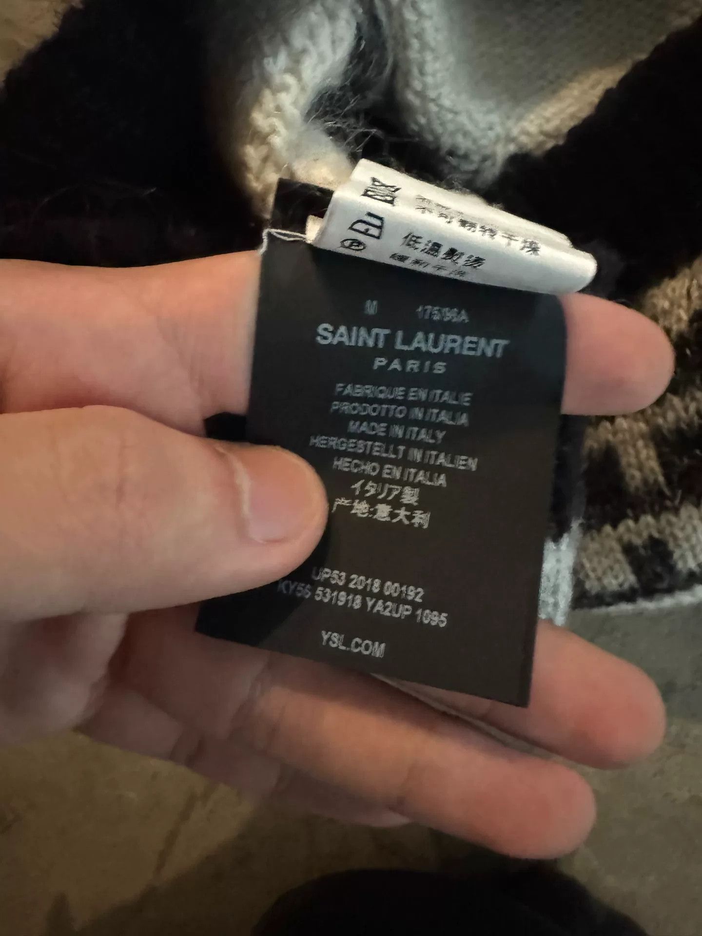 Saint Laurent Paris Saint Laurent Mohair Pattern Sweater Size M Size US M / EU 48-50 / 2 - 7 Thumbnail
