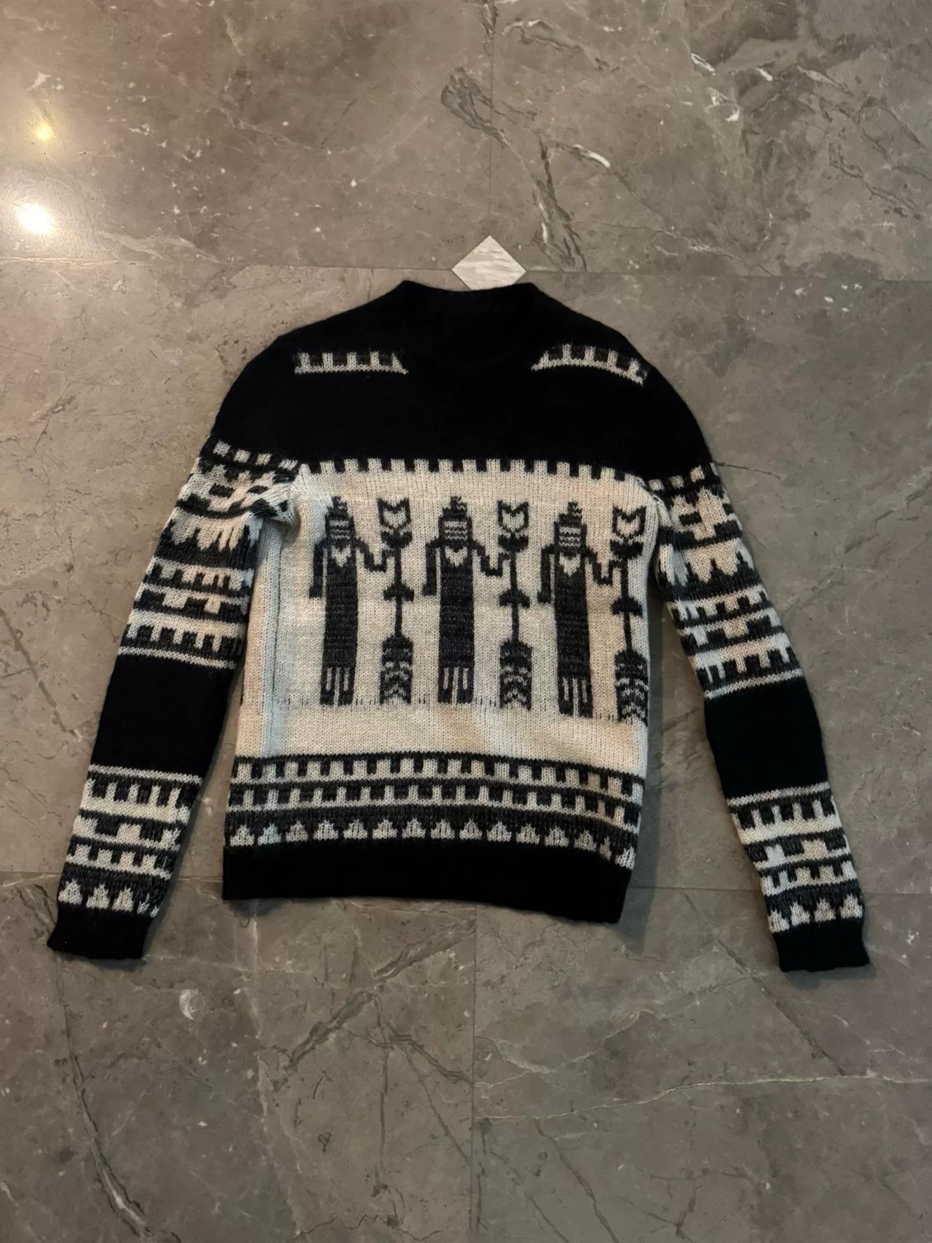 Saint Laurent Paris Saint Laurent Mohair Pattern Sweater Size M Size US M / EU 48-50 / 2 - 2 Thumbnail