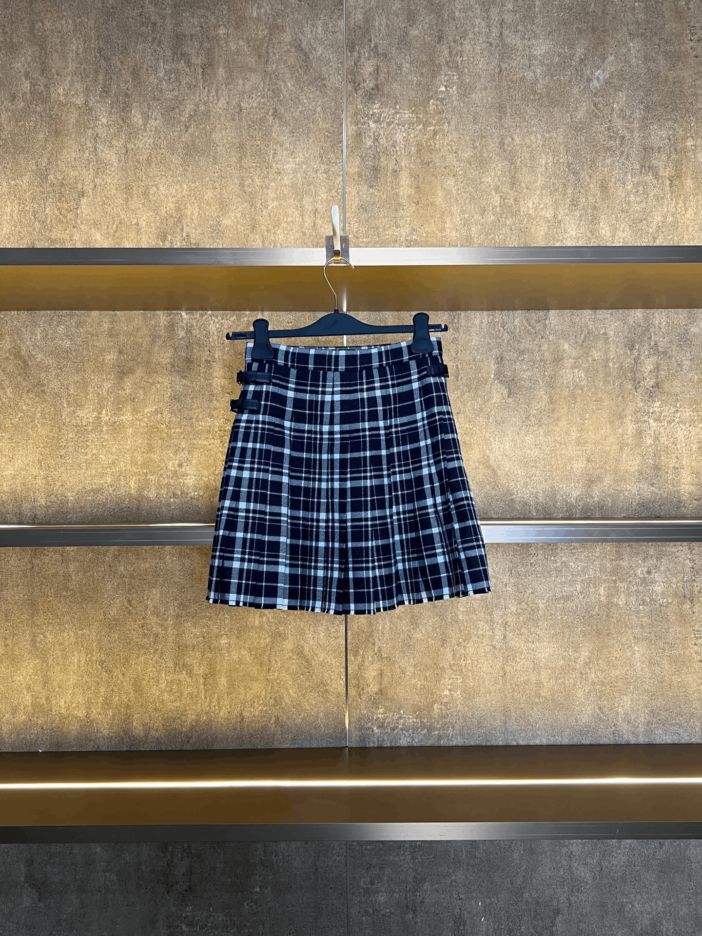 Dior Dior Blue White Plaid Pleated Skirt Size 36" / US 14 / IT 50 - 2 Thumbnail