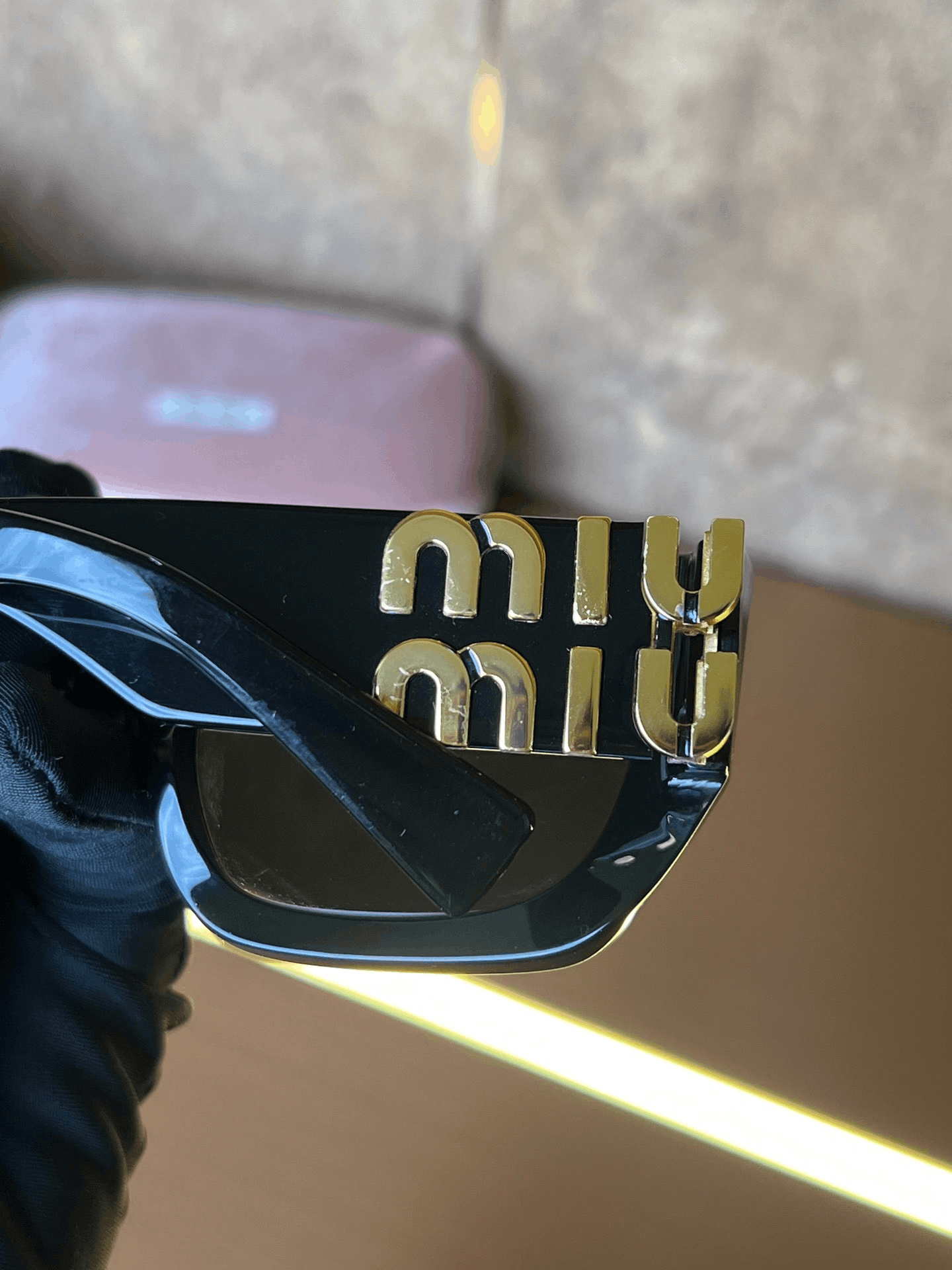 Miu Miu Miumiu Gold Logo Sunglasses Size ONE SIZE - 5 Thumbnail
