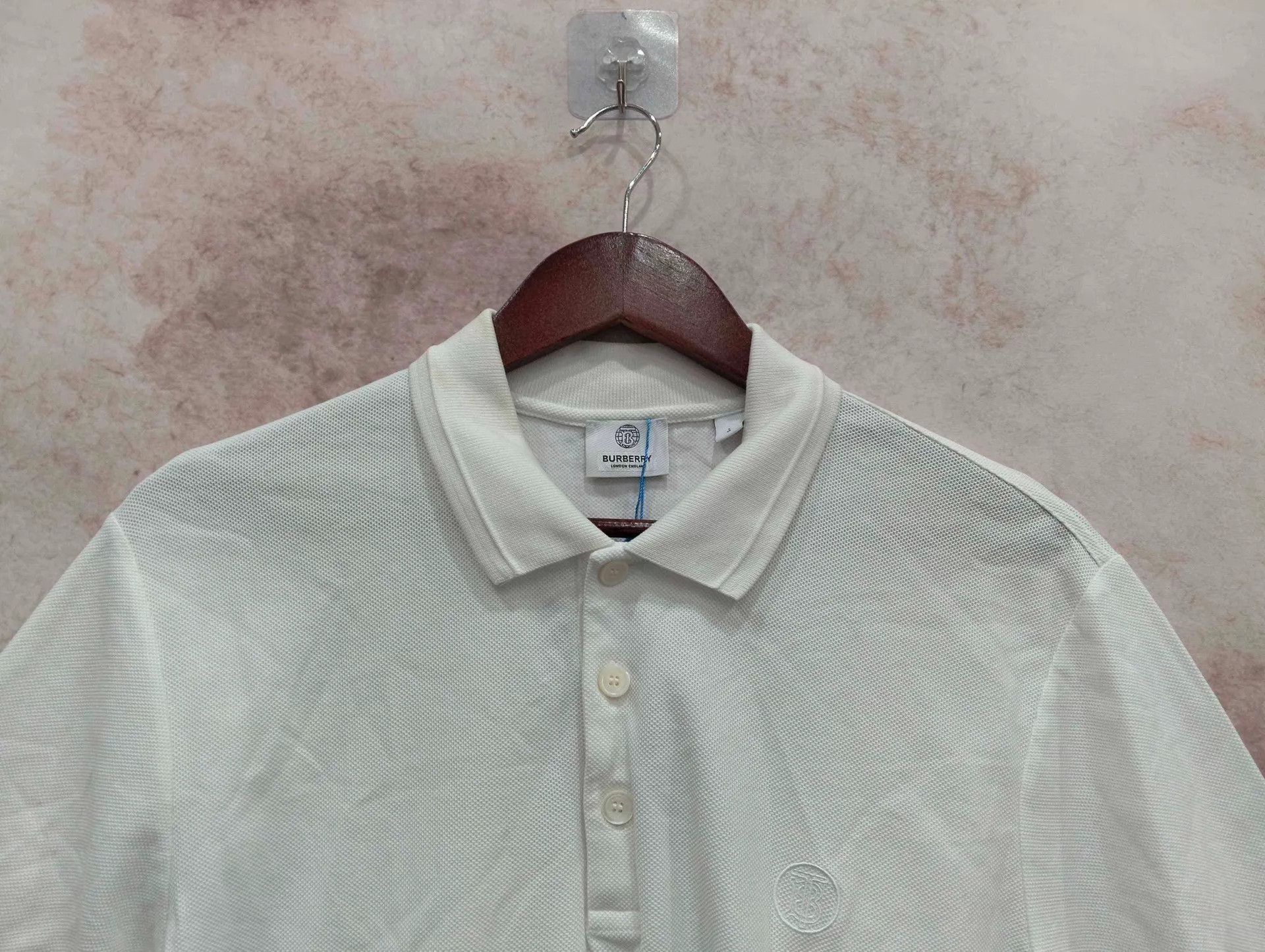 Burberry White Short Sleeve Polo Shirt Size L Size US L / EU 52-54 / 3 - 3 Thumbnail
