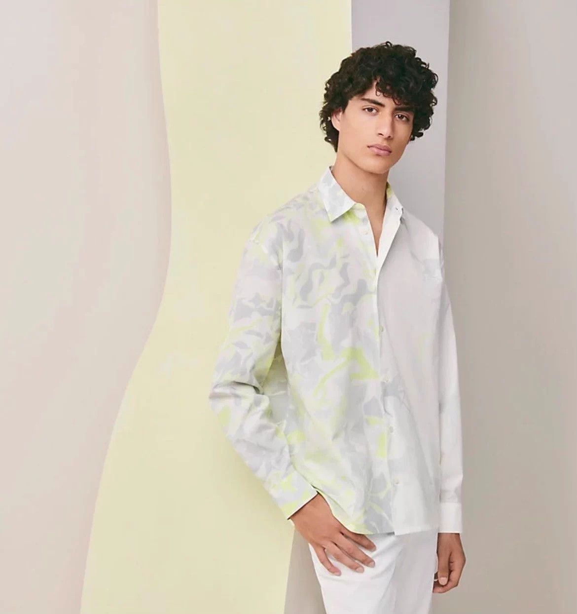 Hermes Multi Pattern Long Sleeve Button Up Shirt Size US M / EU 48-50 / 2 - 7 Thumbnail