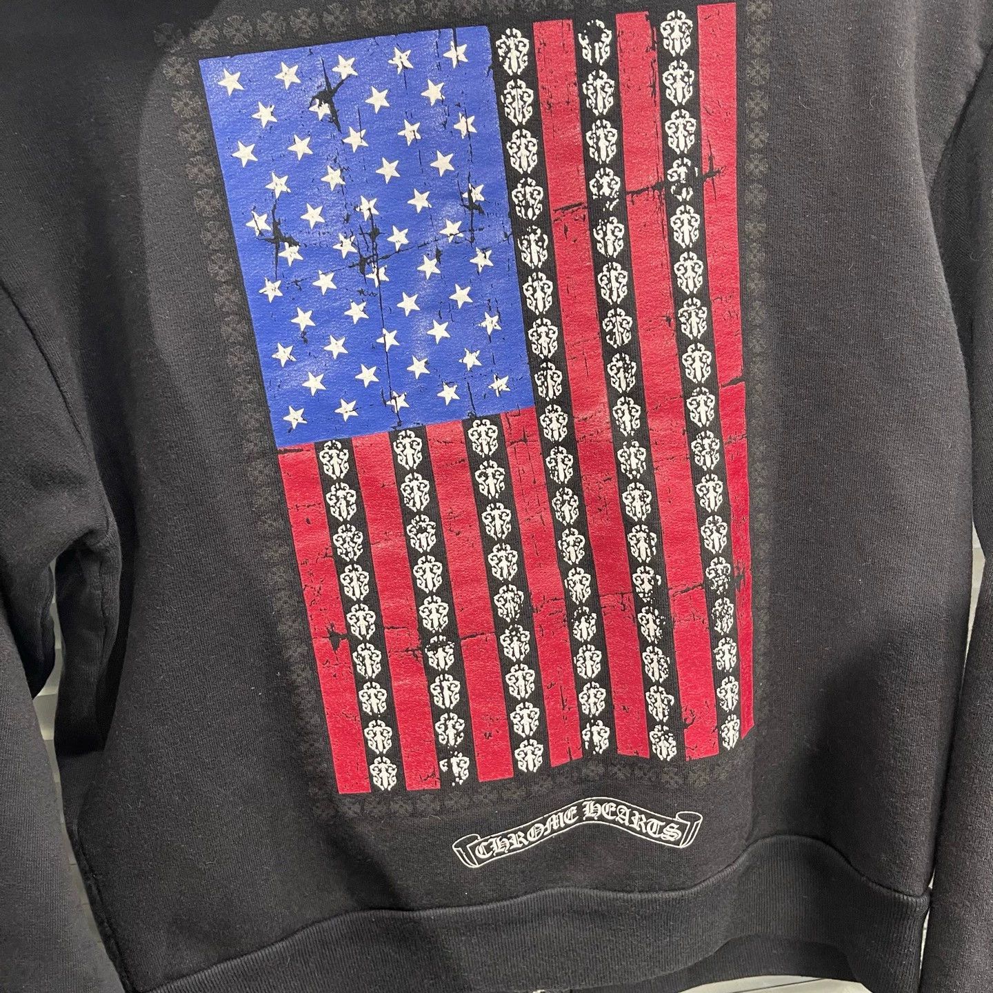 Chrome Hearts Cropped Hoodie with American Flag Graphic Size US S / EU 44-46 / 1 - 6 Thumbnail