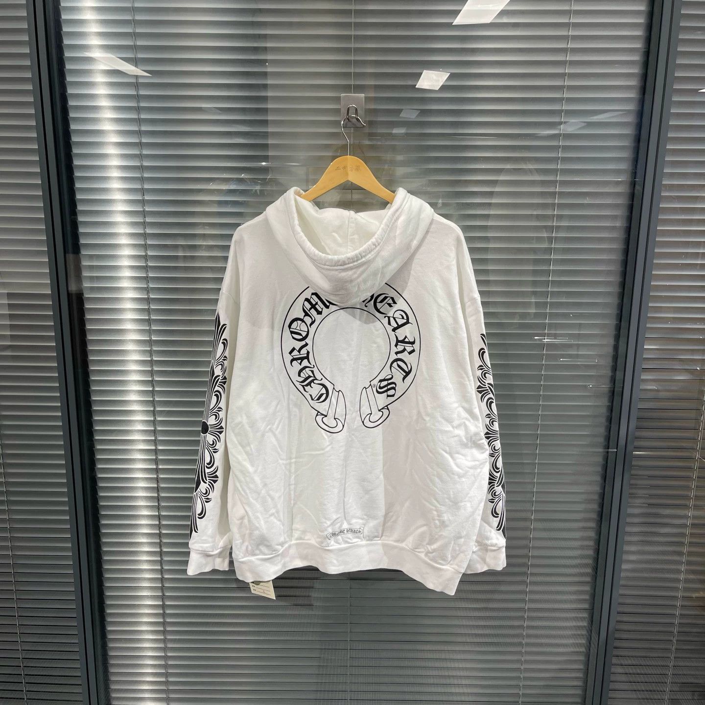 Chrome Hearts White Zip-Up Hoodie with Printed Sleeves and Chest Logo Size US XL / EU 56 / 4 - 2 Thumbnail