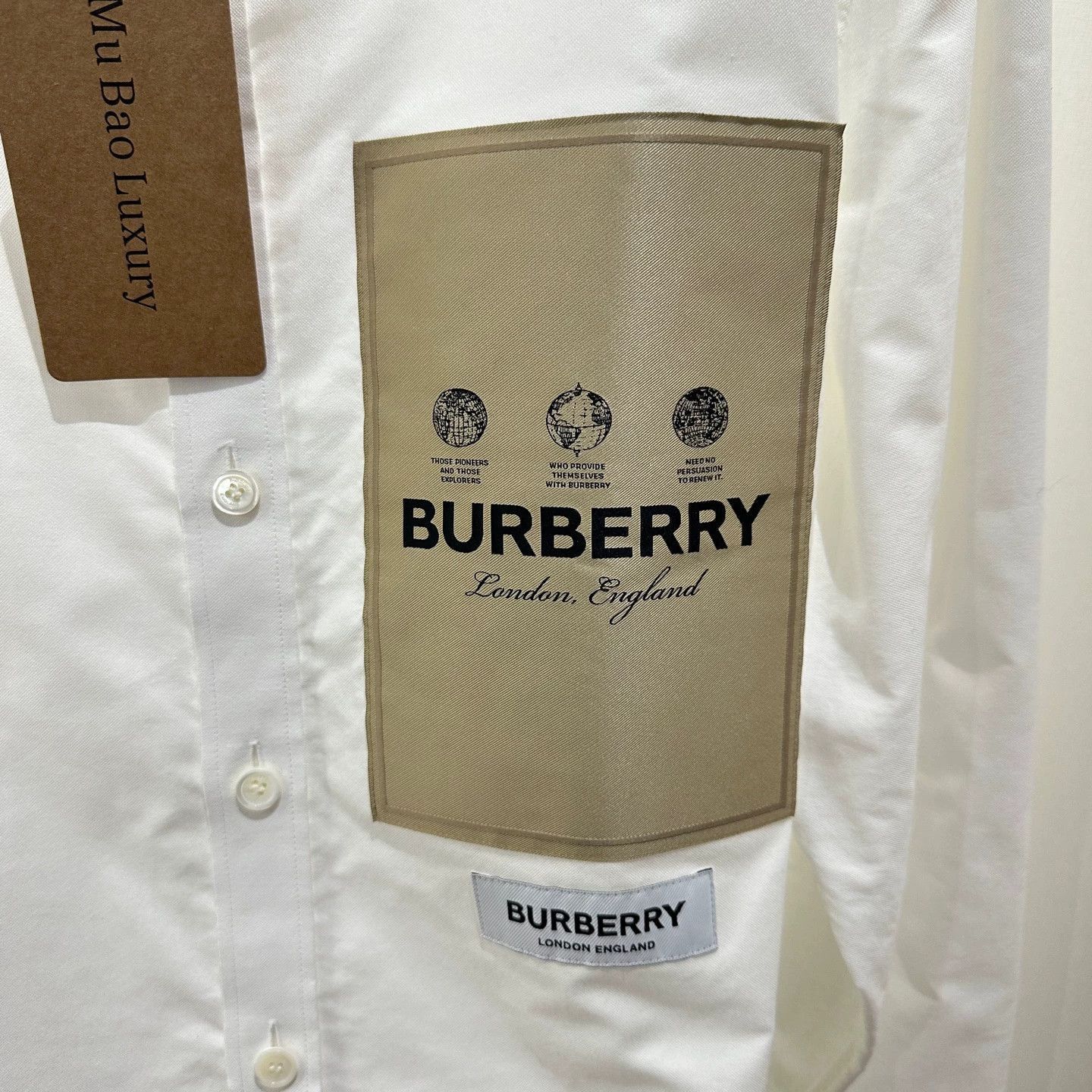 Burberry White Long-Sleeve Button-Up Shirt Size L Size US L / EU 52-54 / 3 - 6 Thumbnail