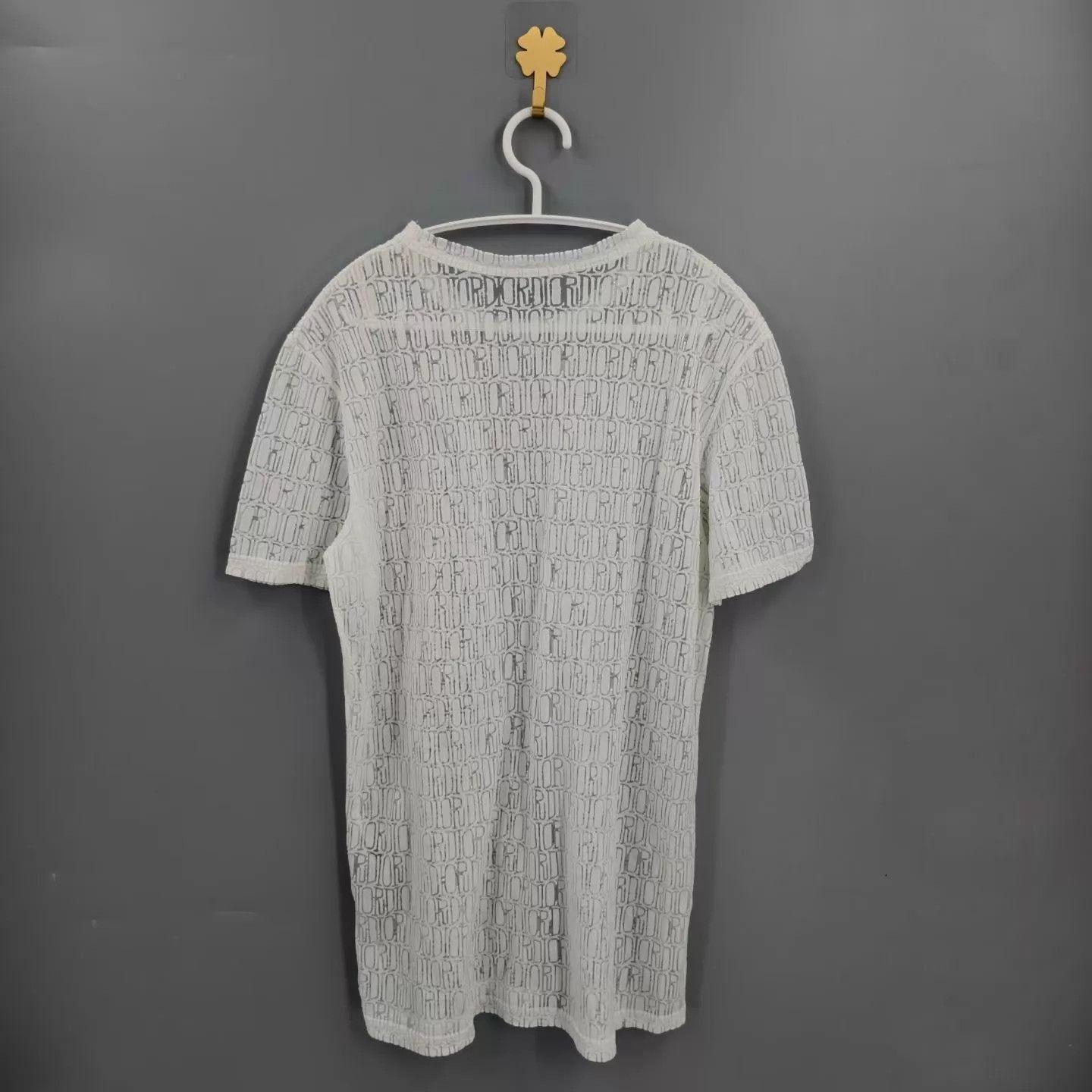 Dior White Short-Sleeve Patterned Shirt XS Size US XS / EU 42 / 0 - 2 Thumbnail
