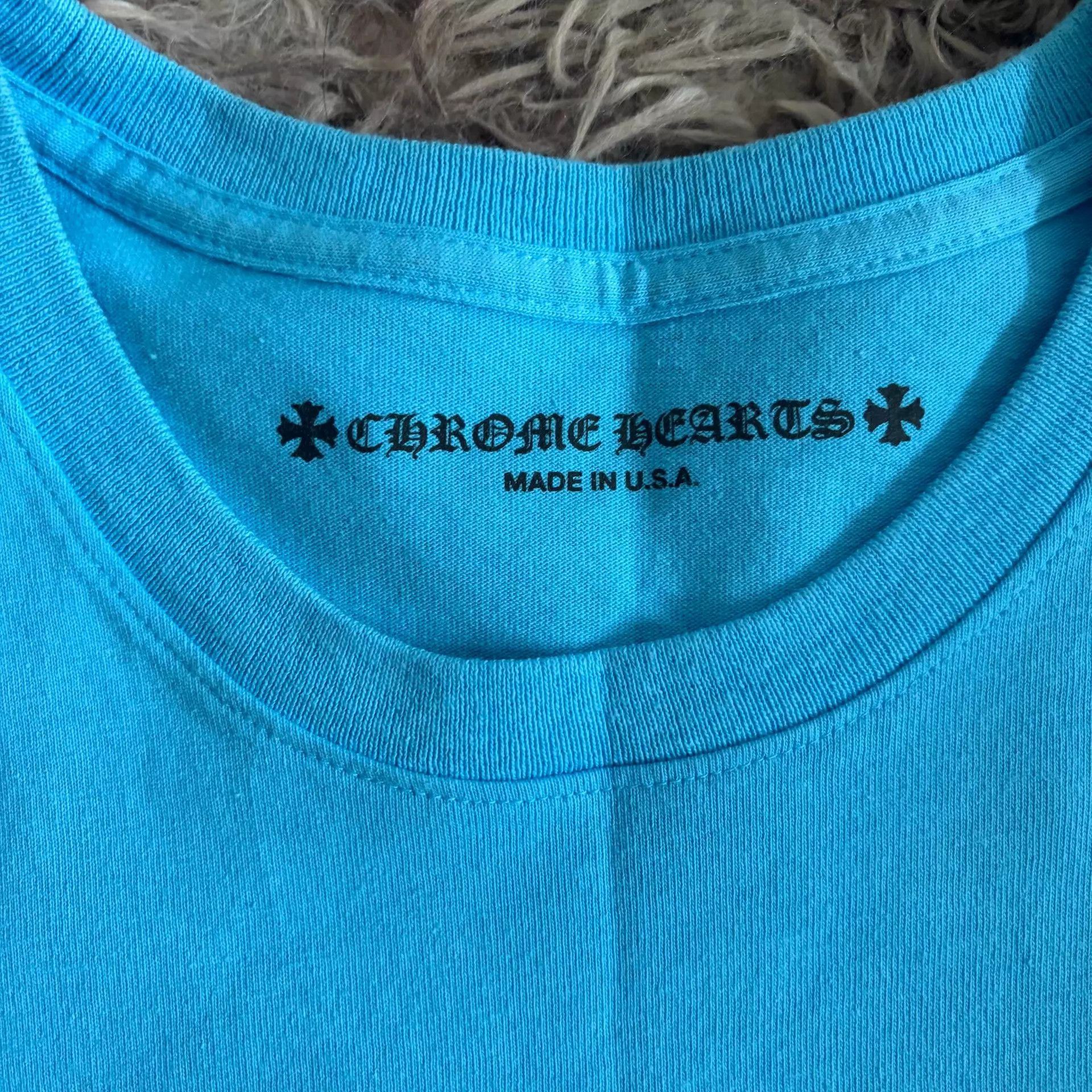 Chrome Hearts Blue Short-Sleeve Graphic T-Shirt with Pocket Size US XL / EU 56 / 4 - 3 Thumbnail