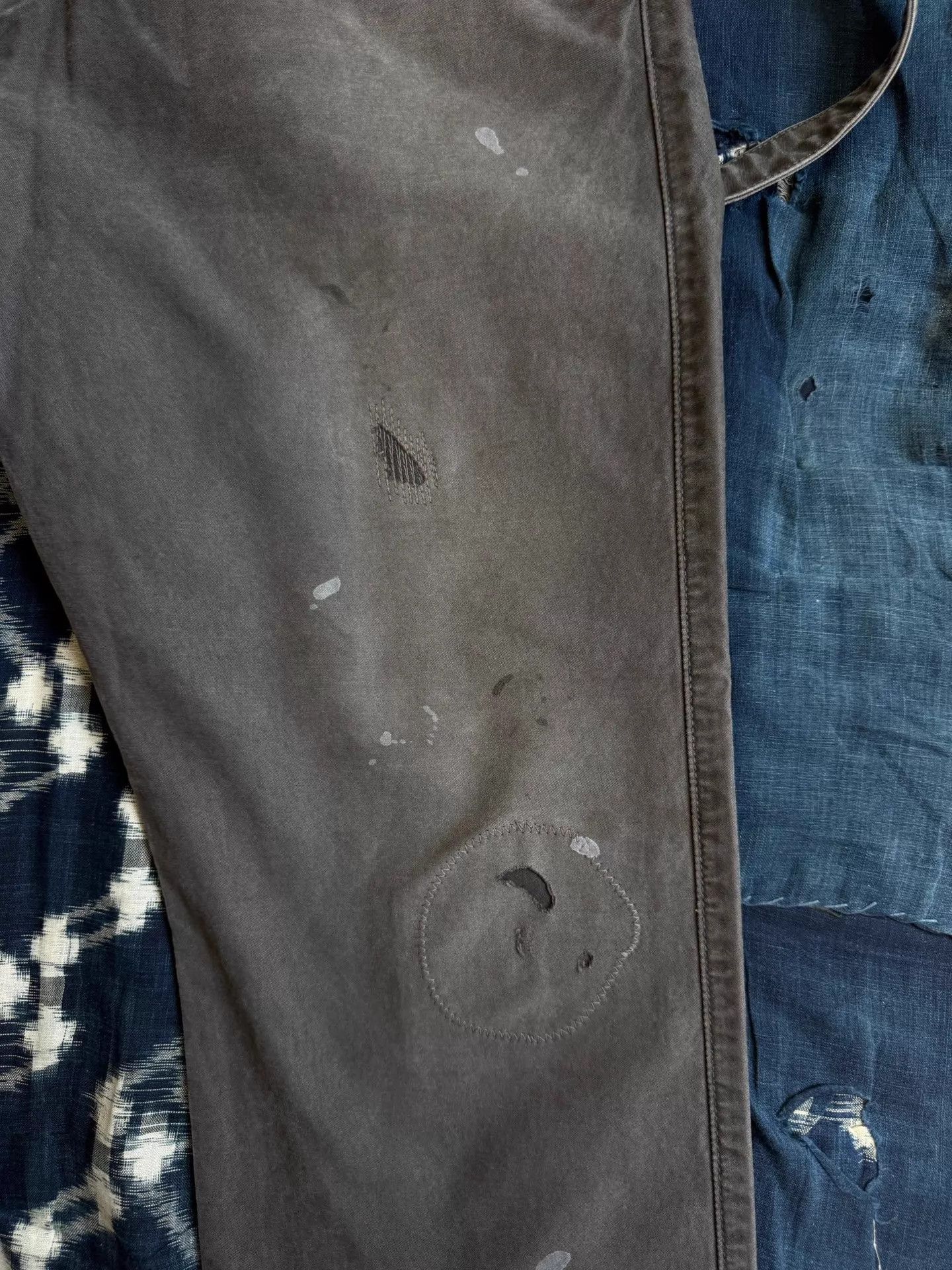 Visvim Gray Distressed Casual Pants with Suspenders Size 32 Size US 32 / EU 48 - 3 Thumbnail