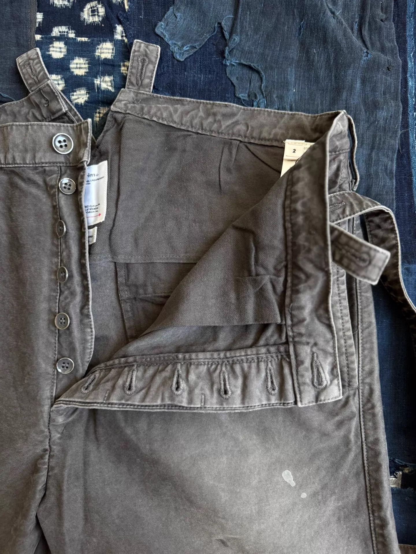 Visvim Gray Distressed Casual Pants with Suspenders Size 32 Size US 32 / EU 48 - 8 Thumbnail