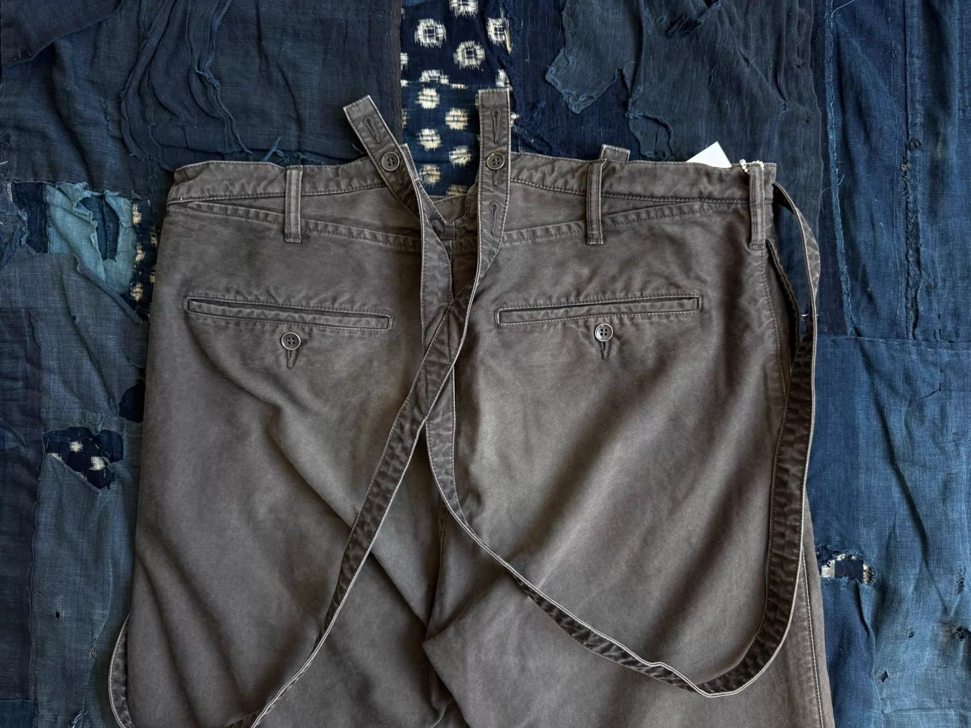 Visvim Gray Distressed Casual Pants with Suspenders Size 32 Size US 32 / EU 48 - 6 Thumbnail