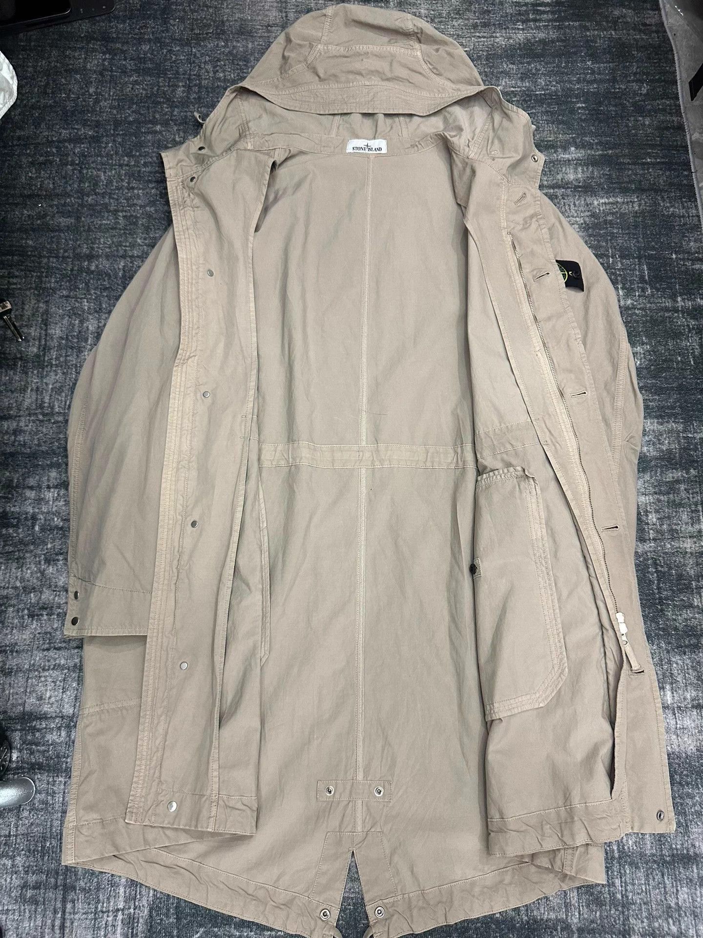 Stone Island Beige Long Hooded Parka with Pockets Size US L / EU 52-54 / 3 - 3 Thumbnail