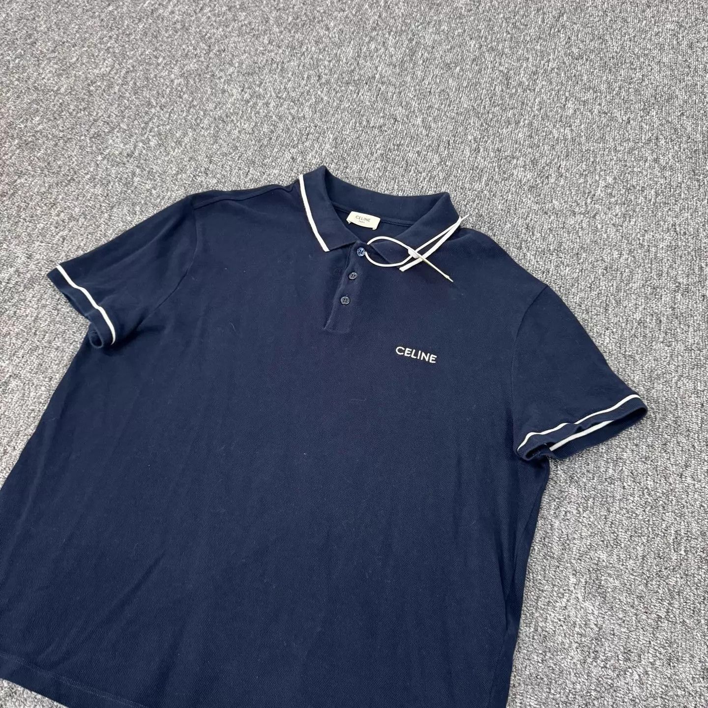 Celine Blue Short-Sleeve Polo Shirt Size US XL / EU 56 / 4 - 3 Thumbnail