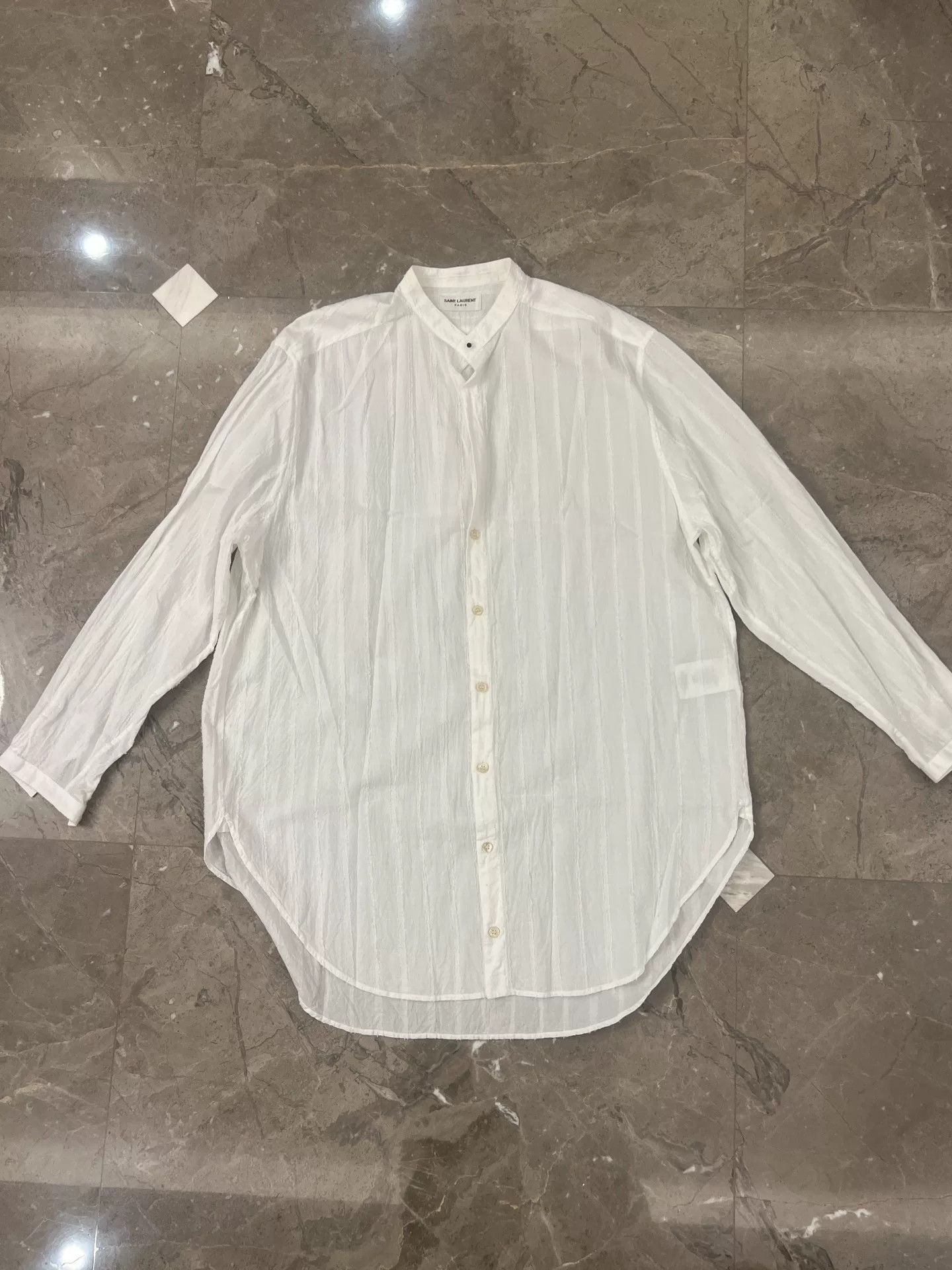 Saint Laurent Paris Saint Laurent Textured Button Up Shirt Size 40 Size M / US 6-8 / IT 42-44 - 2 Thumbnail