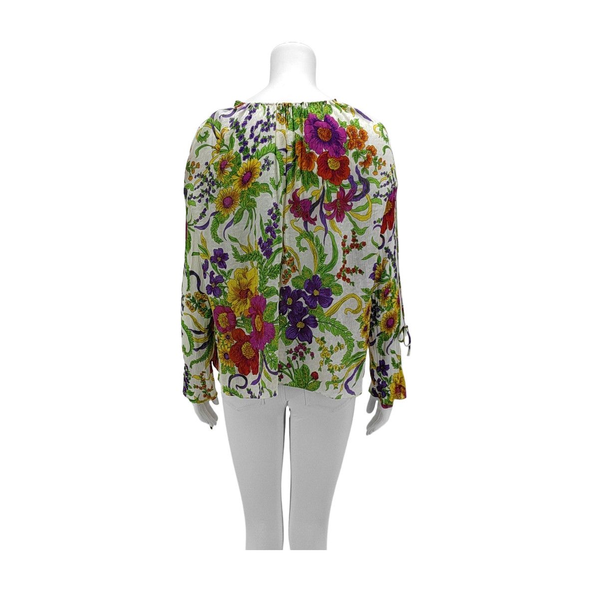 Balenciaga Balenciaga Floral Silk Blend Long Sleeve Blouse Size 38 Size S / US 4 / IT 40 - 2 Thumbnail