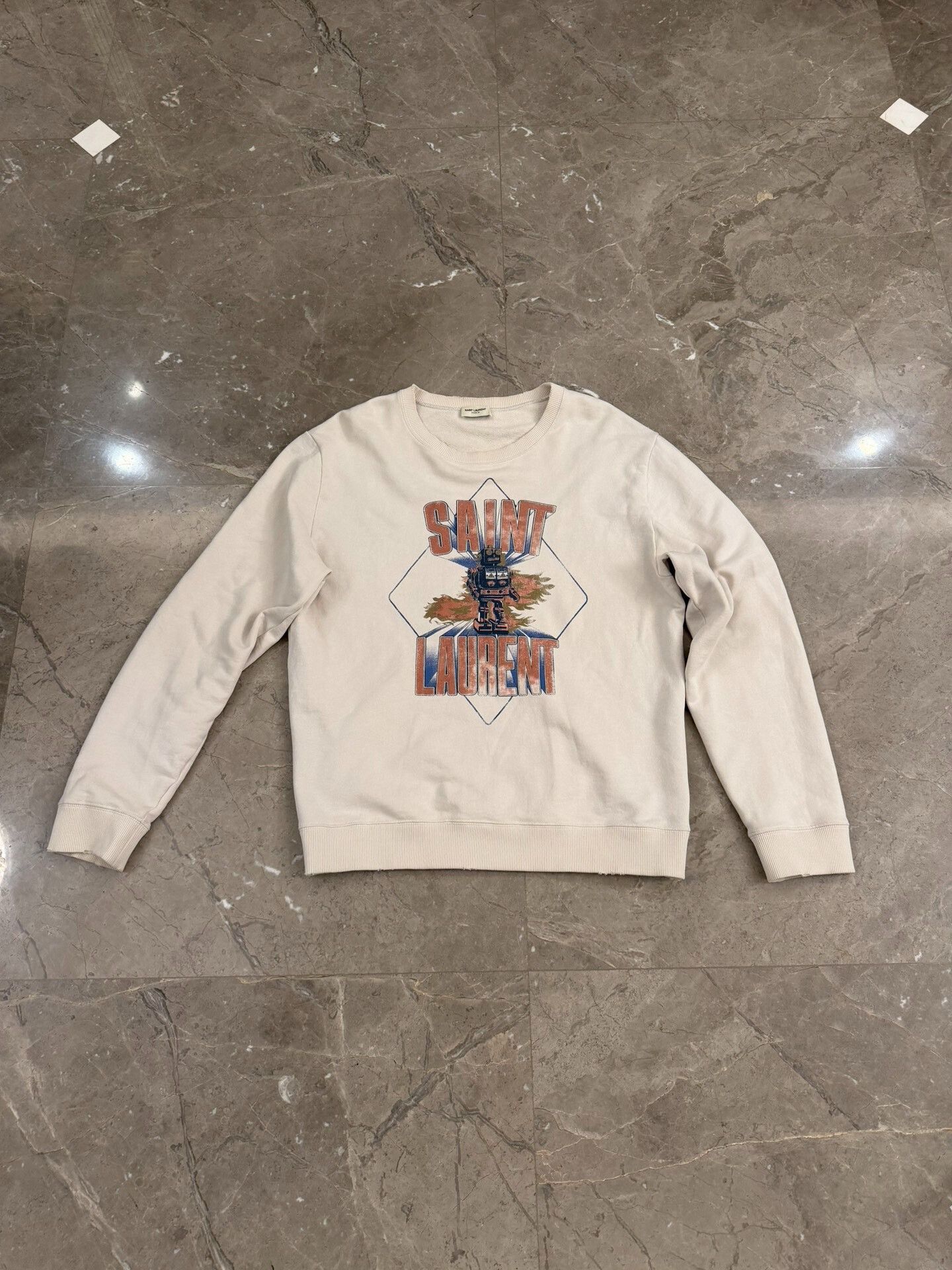 Saint Laurent Paris Saint Laurent Robot Graphic Sweatshirt Size L Size US L / EU 52-54 / 3 - 4 Thumbnail