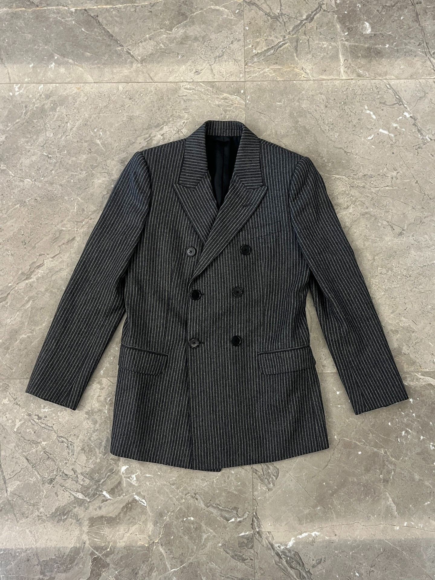 Celine Celine Pinstripe Wool Double Breasted Blazer Size 36 Size XS / US 0-2 / IT 36-38 - 3 Thumbnail