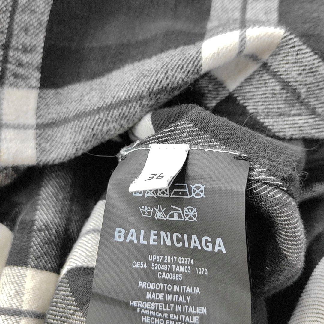 Balenciaga Balenciaga Plaid Logo Button Up Shirt Size 36 Size XS / US 0-2 / IT 36-38 - 4 Thumbnail