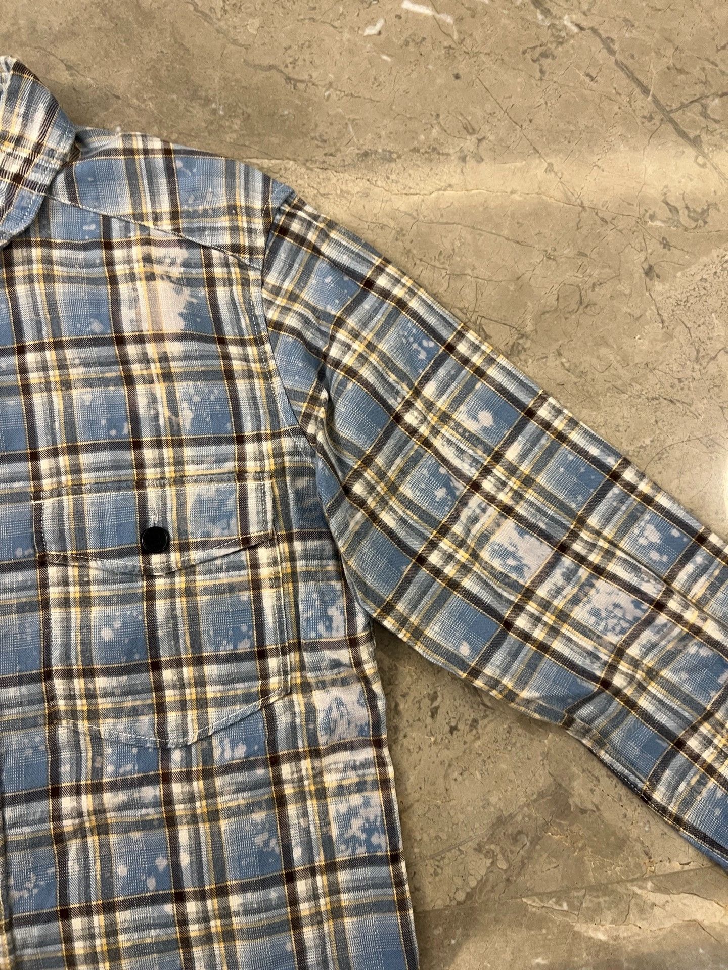 Saint Laurent Paris Saint Laurent Bleach Splatter Plaid Shirt Size S Size US S / EU 44-46 / 1 - 4 Thumbnail