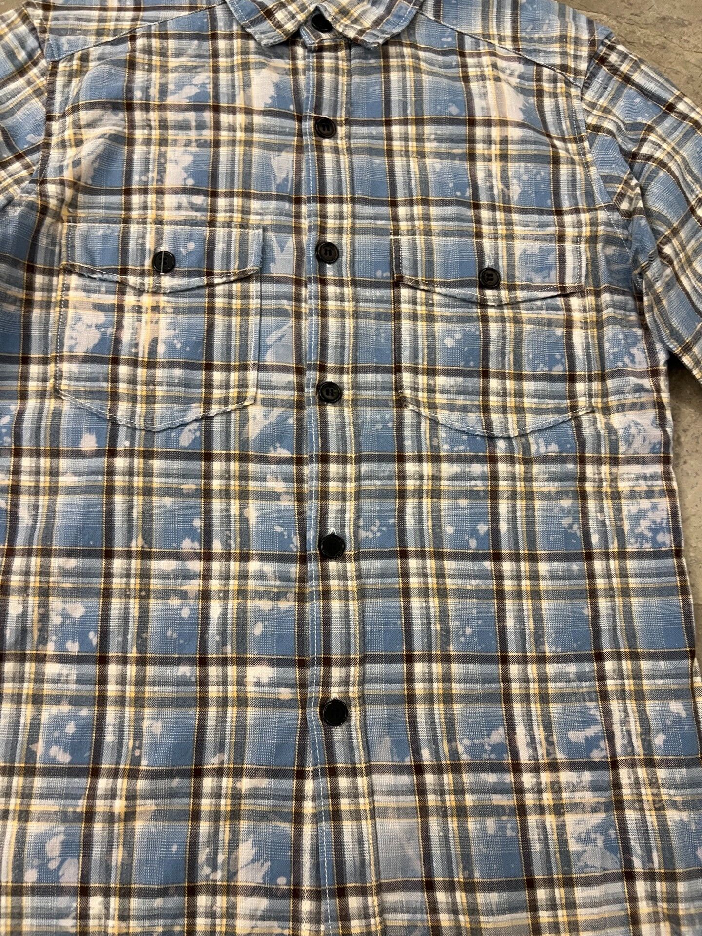 Saint Laurent Paris Saint Laurent Bleach Splatter Plaid Shirt Size S Size US S / EU 44-46 / 1 - 7 Thumbnail