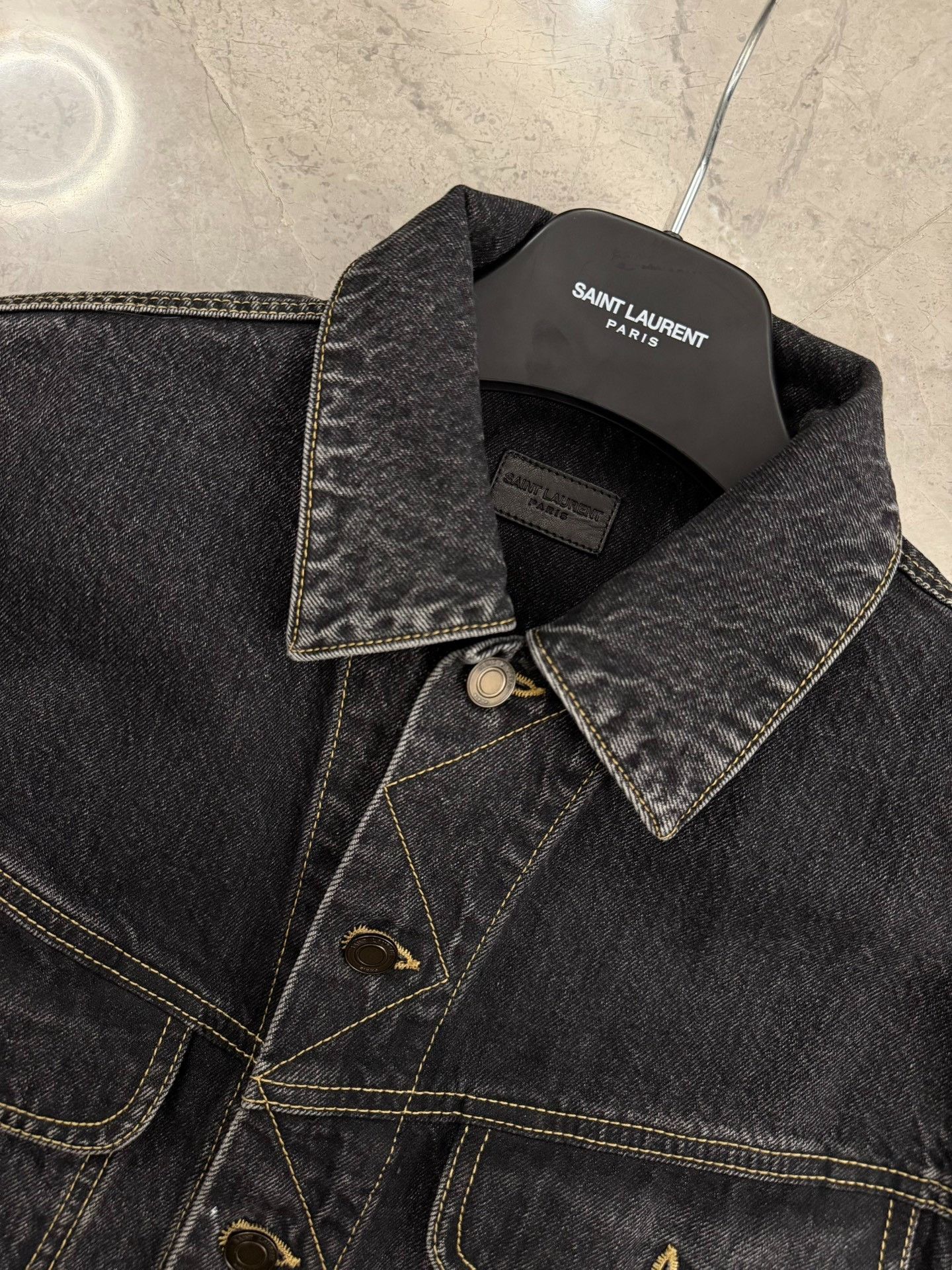 Saint Laurent Paris Saint Laurent Washed Denim Jacket Size S Size US S / EU 44-46 / 1 - 9 Thumbnail