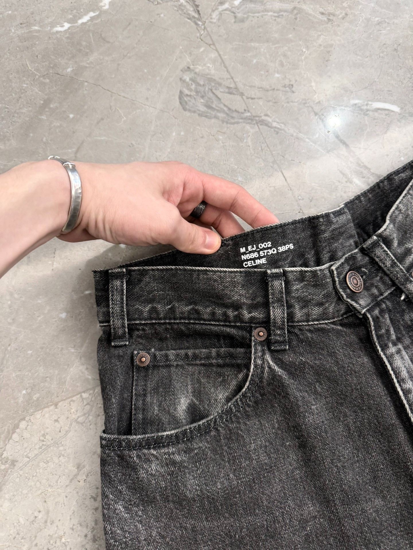 Celine Celine 22SS Washed Black Denim Jeans Size 27 Size US 27 - 4 Thumbnail
