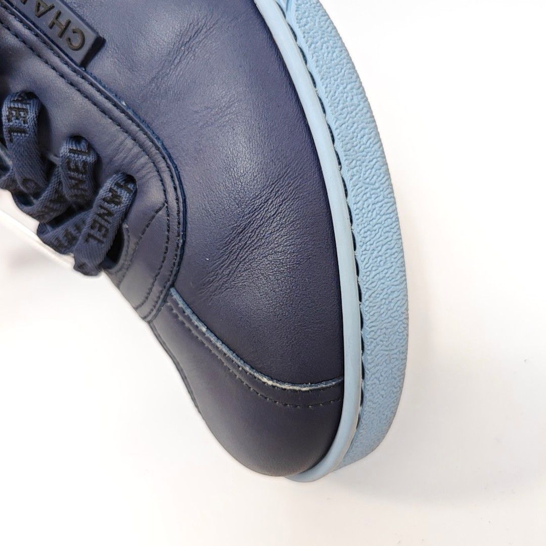 Chanel CHANEL Leather Logo Low-Top Sneakers Size 39.5 Size US 6.5 / EU 39-40 - 9 Thumbnail