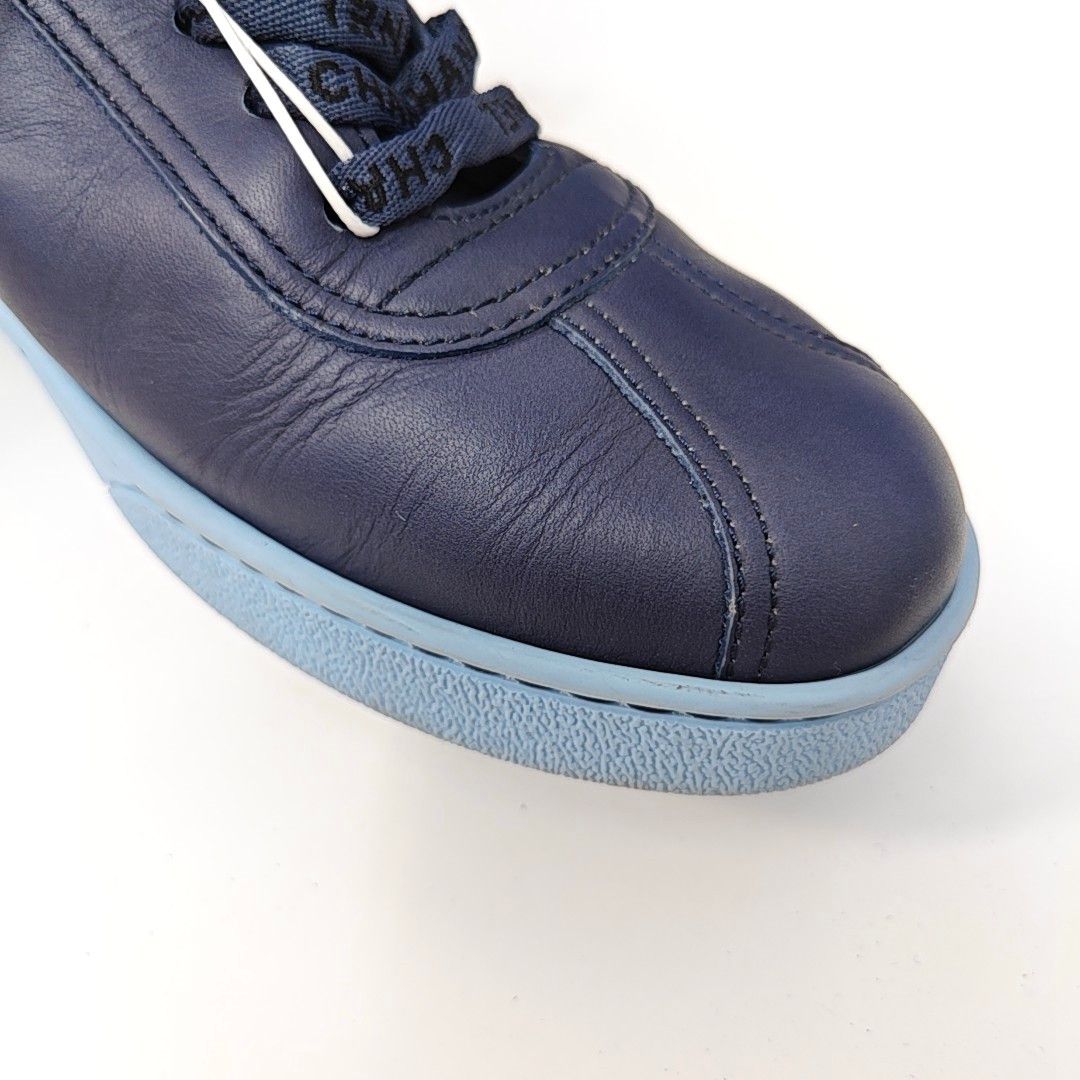 Chanel CHANEL Leather Logo Low-Top Sneakers Size 39.5 Size US 6.5 / EU 39-40 - 7 Thumbnail