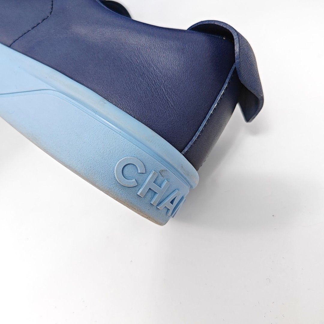 Chanel CHANEL Leather Logo Low-Top Sneakers Size 39.5 Size US 6.5 / EU 39-40 - 10 Thumbnail