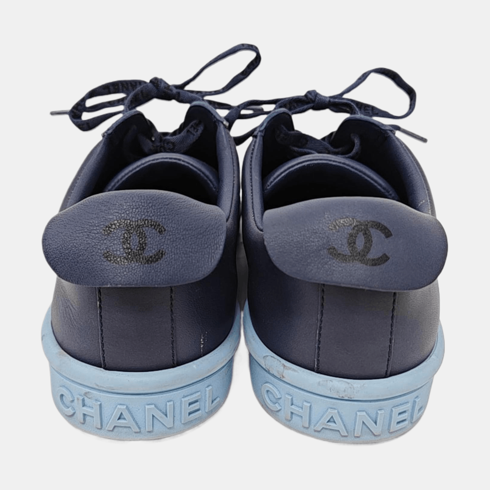 Chanel CHANEL Leather Logo Low-Top Sneakers Size 39.5 Size US 6.5 / EU 39-40 - 4 Thumbnail