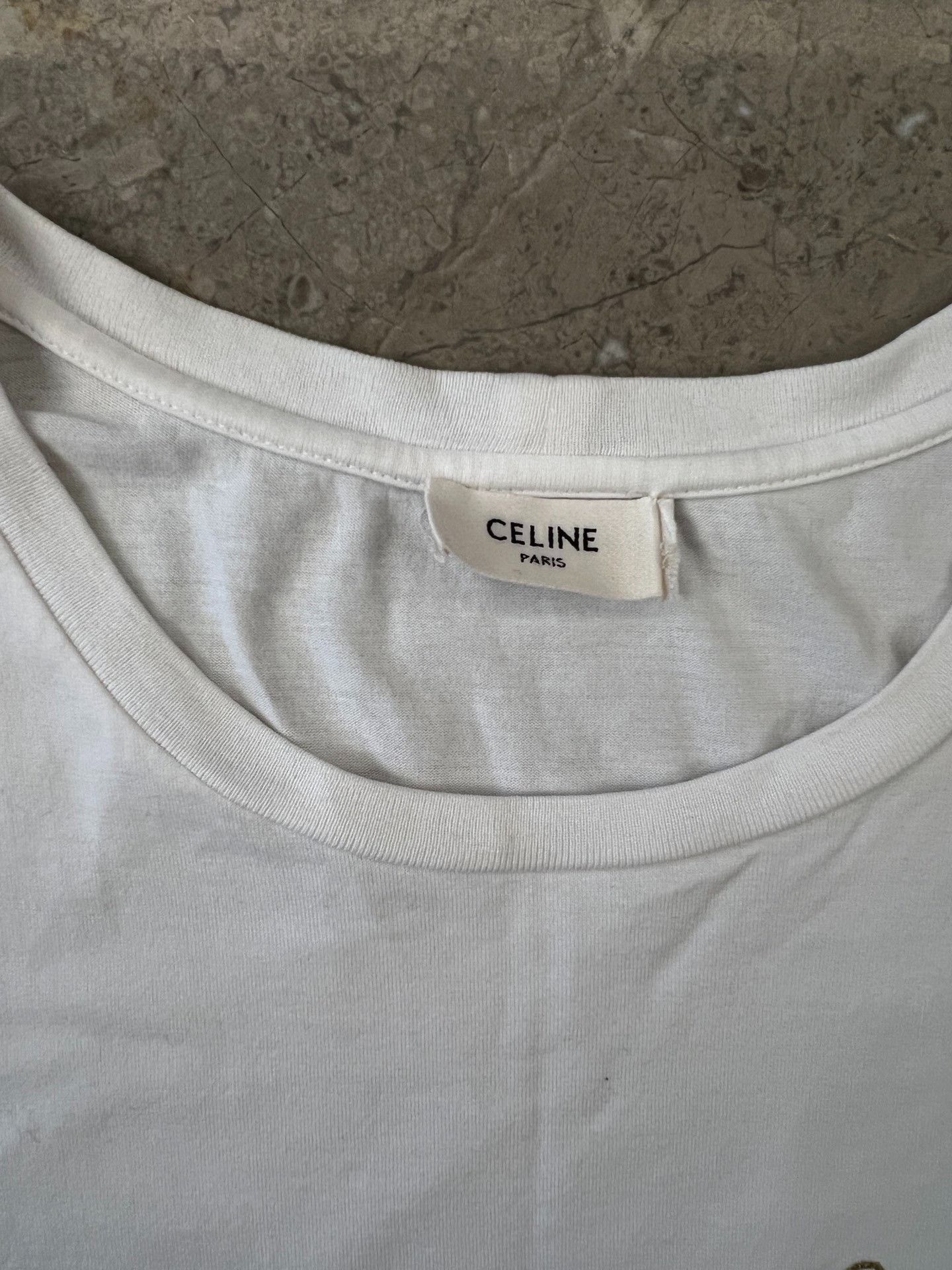 Celine Celine Gold Logo Short Sleeve T-Shirt Size M Size M / US 6-8 / IT 42-44 - 4 Thumbnail