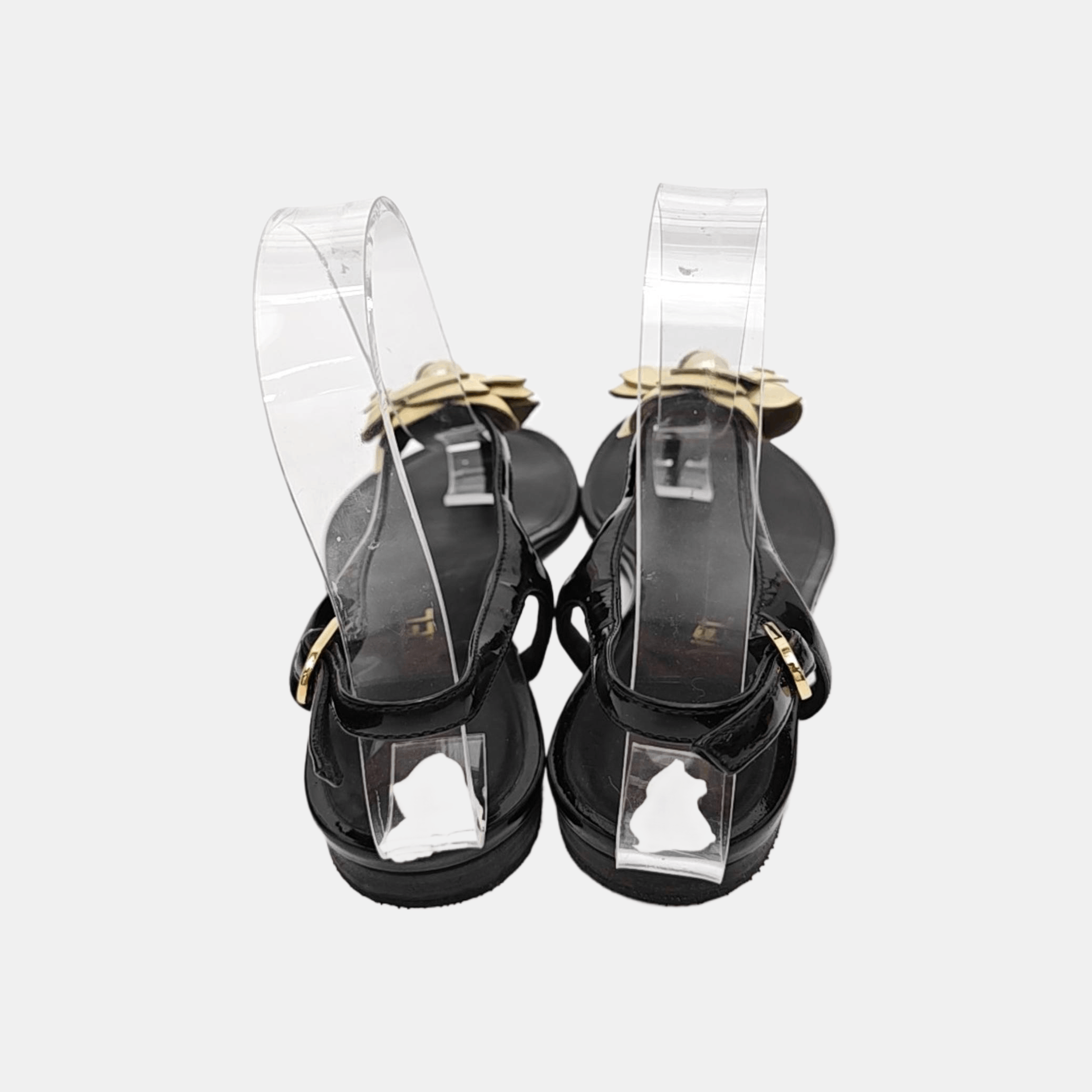 Chanel Chanel Camellia Patent Leather Sandals Size 35.5 Size US 5.5 / IT 35.5 - 4 Thumbnail