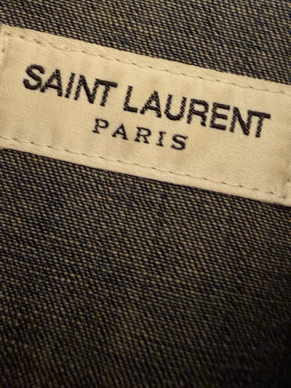 Saint Laurent Paris Saint Laurent Studded Distressed Denim Shirt XL Size US XL / EU 56 / 4 - 8 Thumbnail
