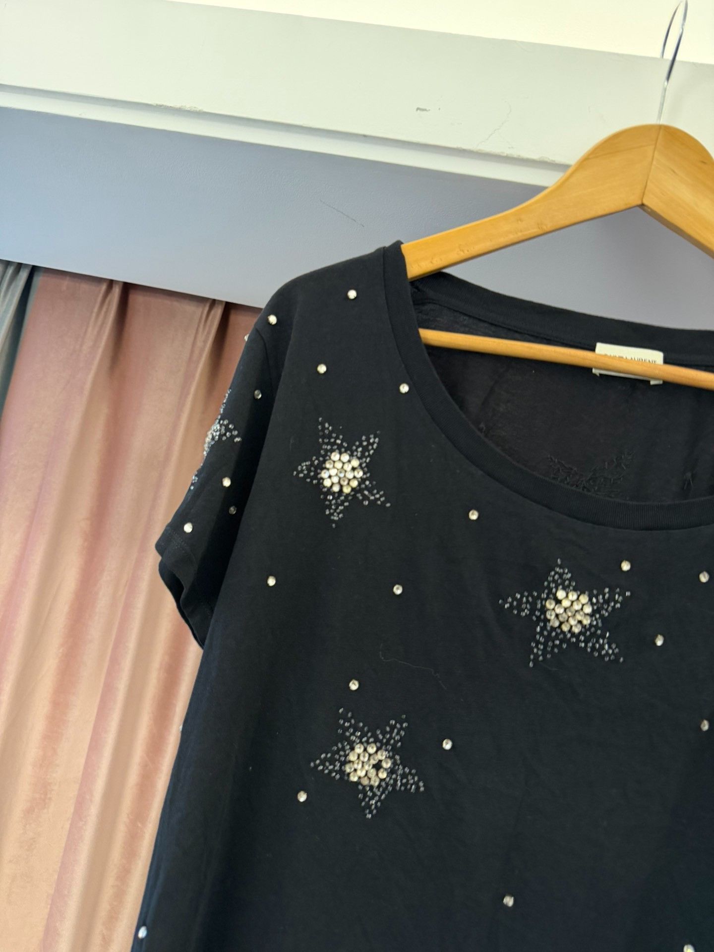 Saint Laurent Paris Saint Laurent Star Crystal T-Shirt Size S Size US S / EU 44-46 / 1 - 6 Thumbnail