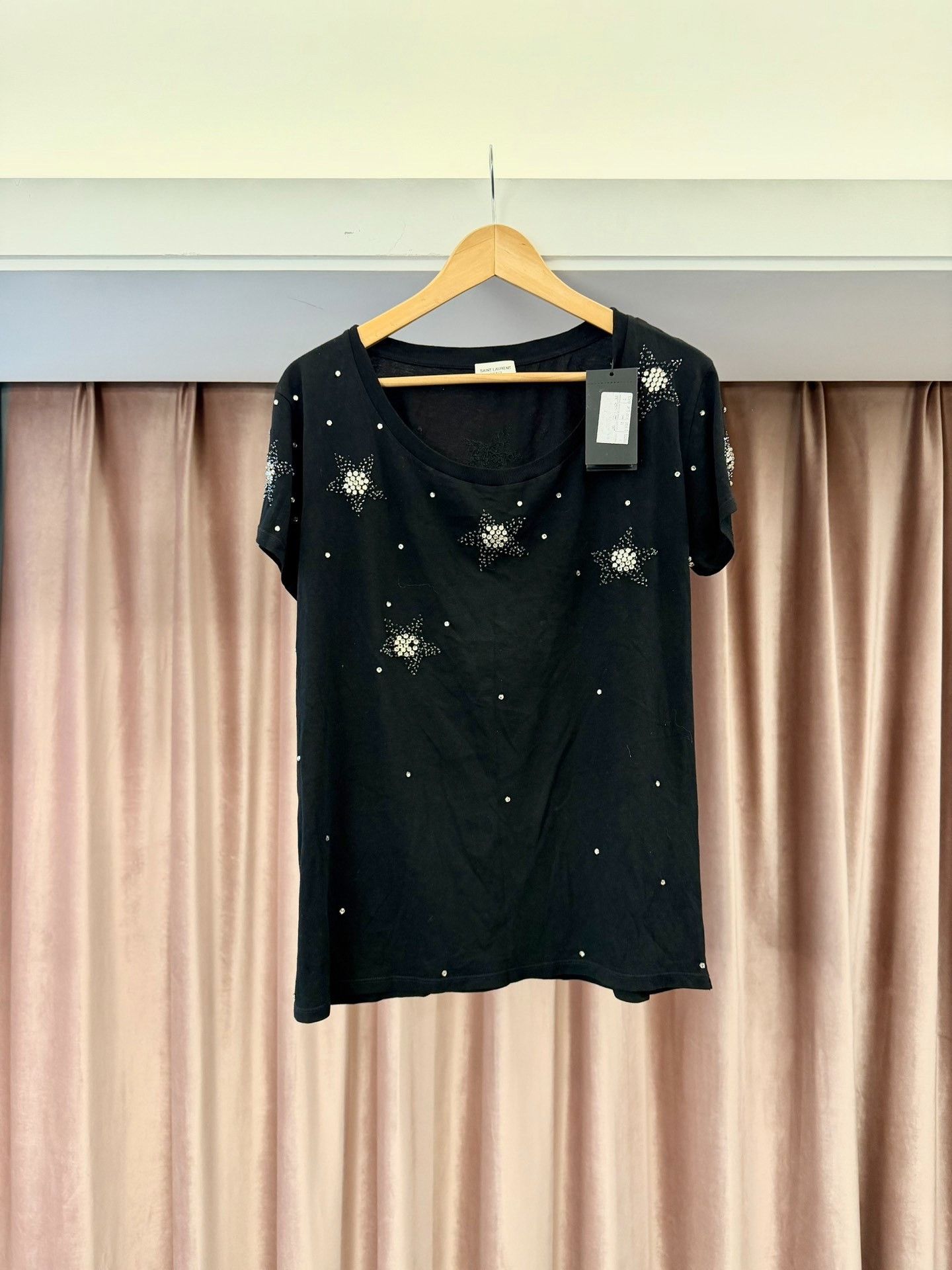 Saint Laurent Paris Saint Laurent Star Crystal T-Shirt Size S Size US S / EU 44-46 / 1 - 2 Thumbnail