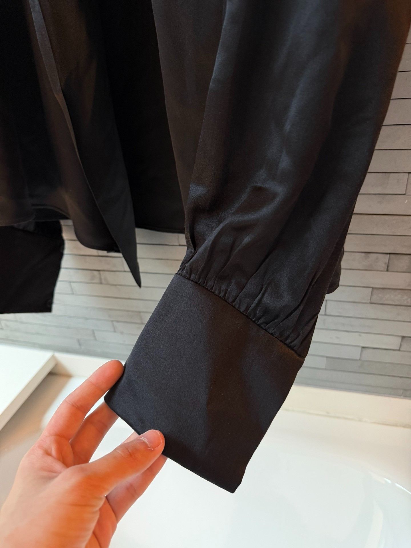 Saint Laurent Paris Saint Laurent Silk Satin Shawl Collar Shirt Size S Size US S / EU 44-46 / 1 - 4 Thumbnail