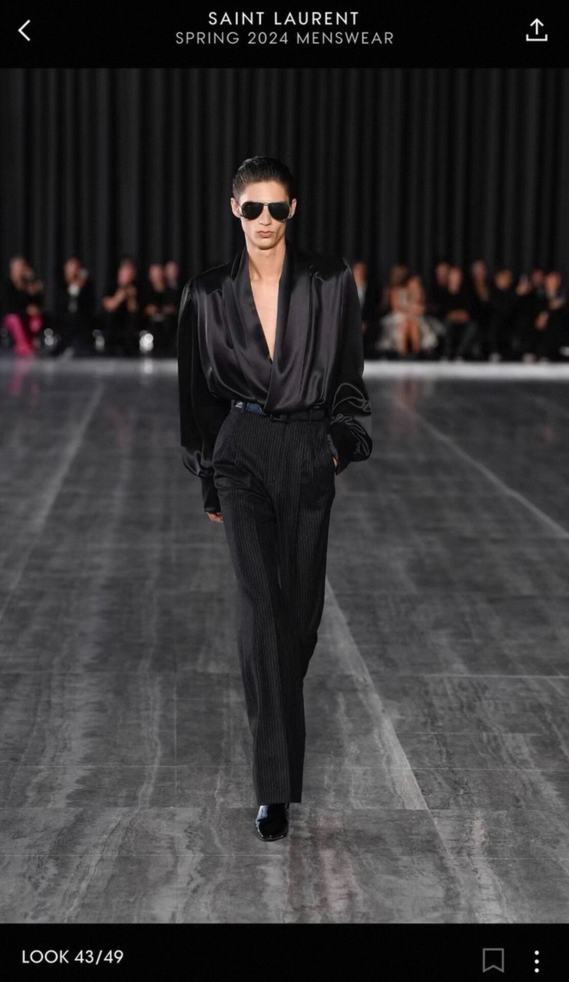 Saint Laurent Paris Saint Laurent Silk Satin Shawl Collar Shirt Size S Size US S / EU 44-46 / 1 - 9 Thumbnail
