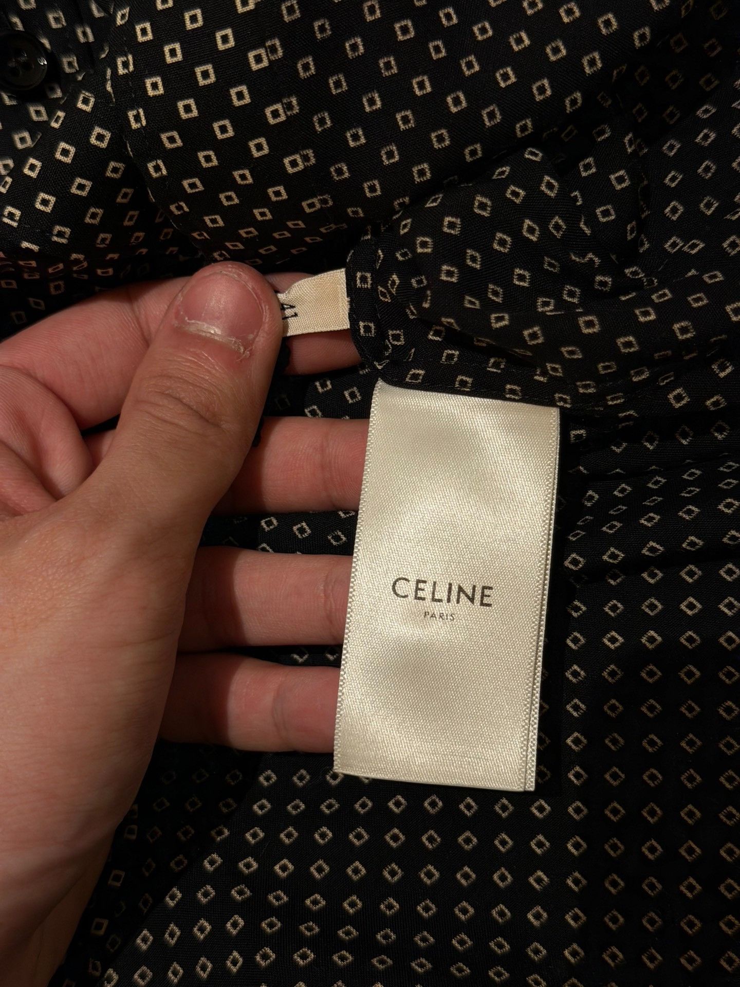 Celine Celine Geometric Print Button Up Shirt Size L Size US L / EU 52-54 / 3 - 8 Thumbnail