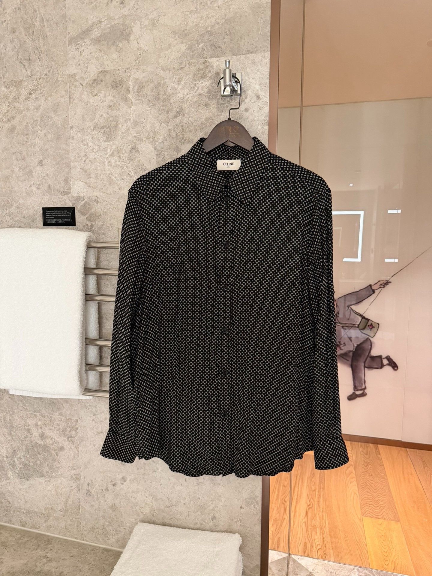 Celine Celine Geometric Print Button Up Shirt Size L Size US L / EU 52-54 / 3 - 2 Thumbnail