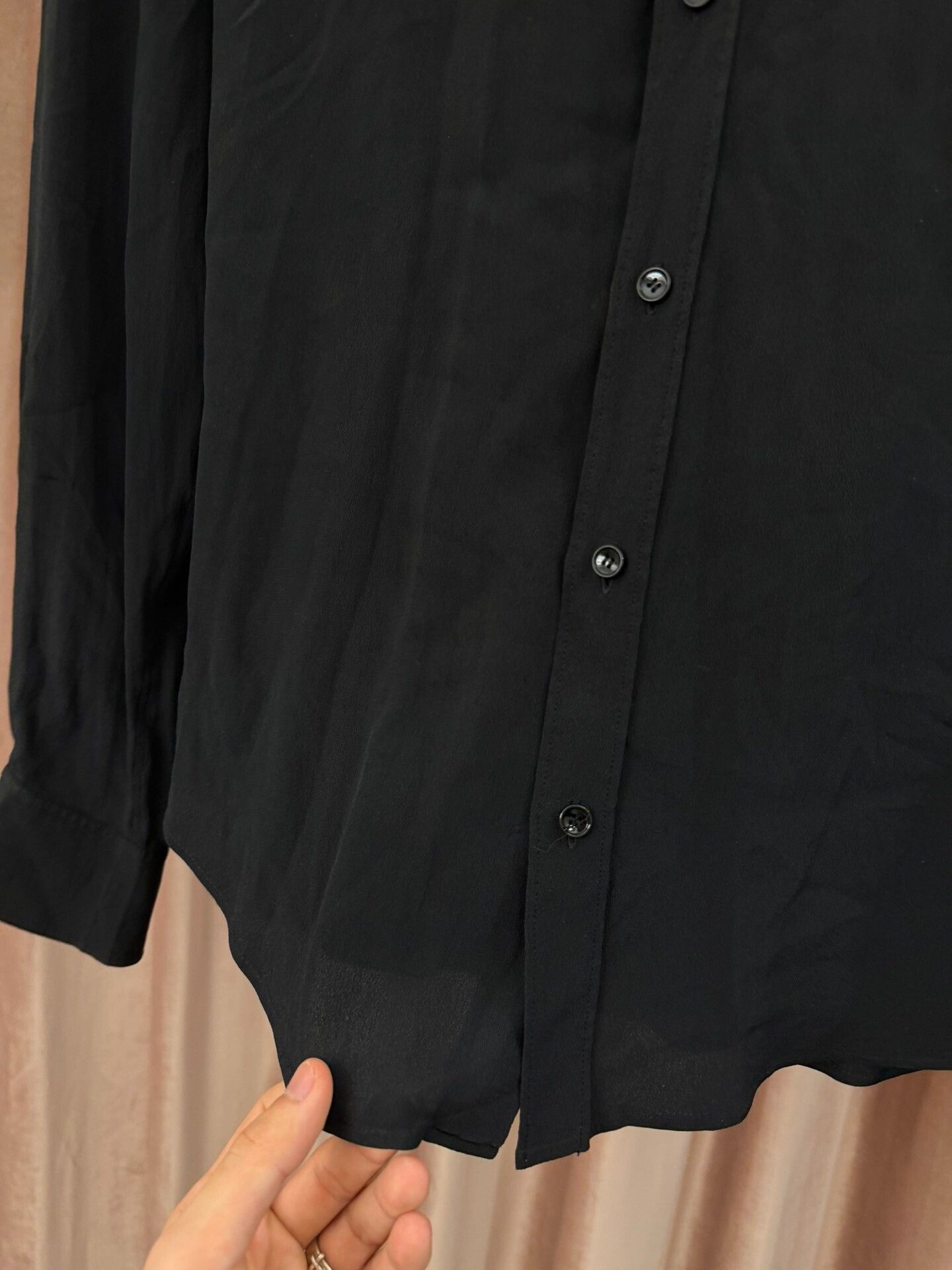 Celine Celine Black Silk Button Up Shirt Size M Size US M / EU 48-50 / 2 - 4 Thumbnail