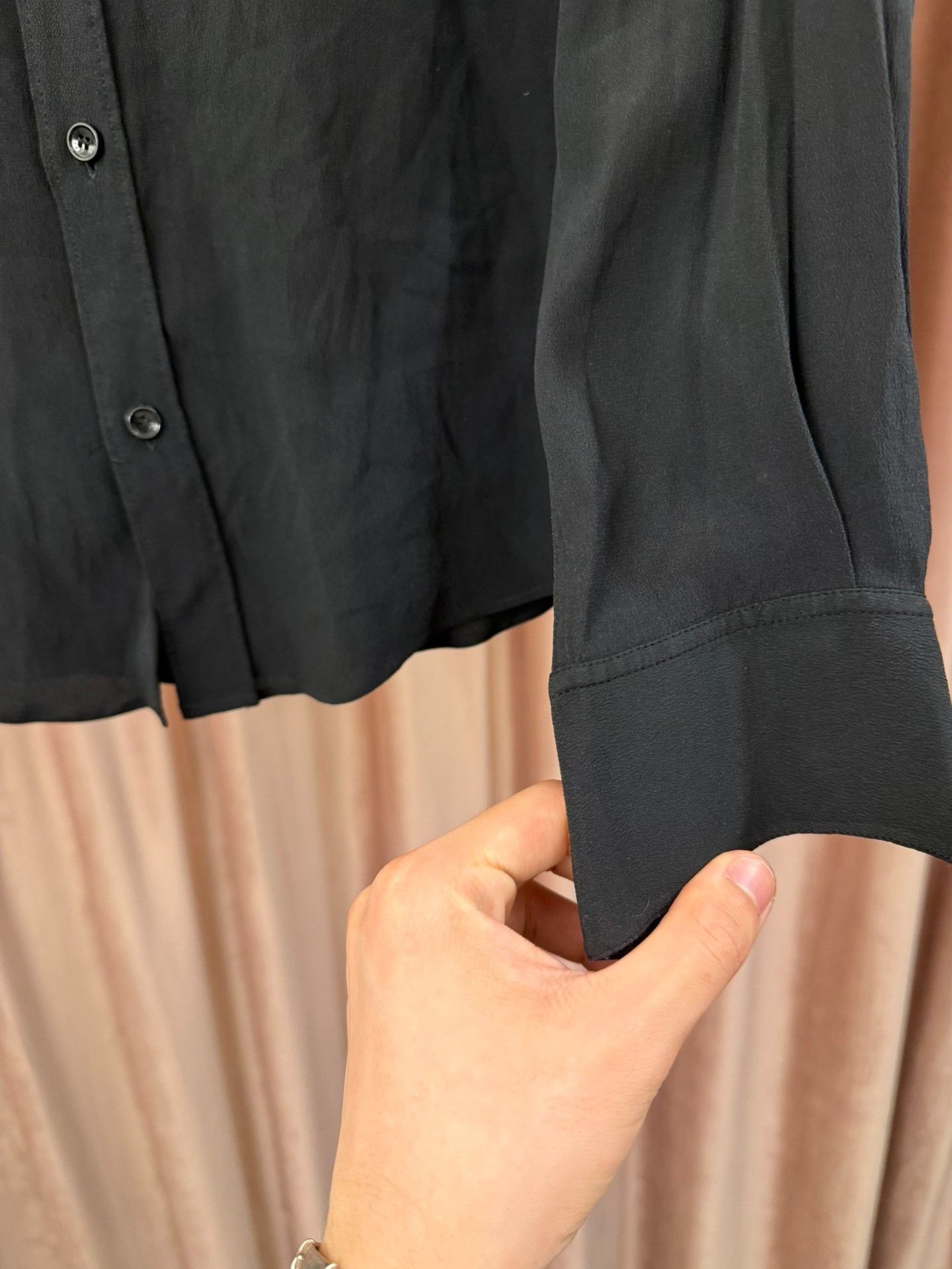 Celine Celine Black Silk Button Up Shirt Size M Size US M / EU 48-50 / 2 - 7 Thumbnail