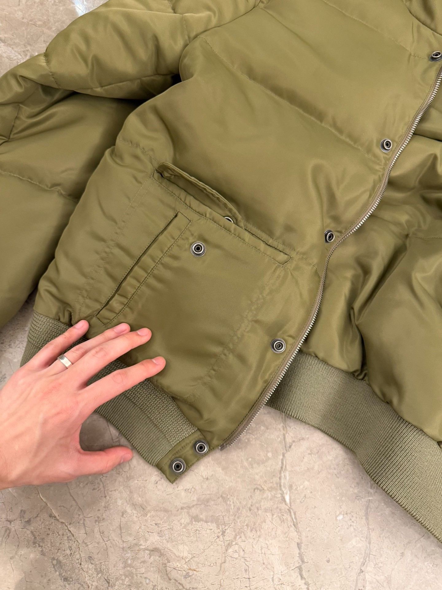 Saint Laurent Paris Saint Laurent Green Puffer Bomber Jacket Size 50 Size US M / EU 48-50 / 2 - 6 Thumbnail