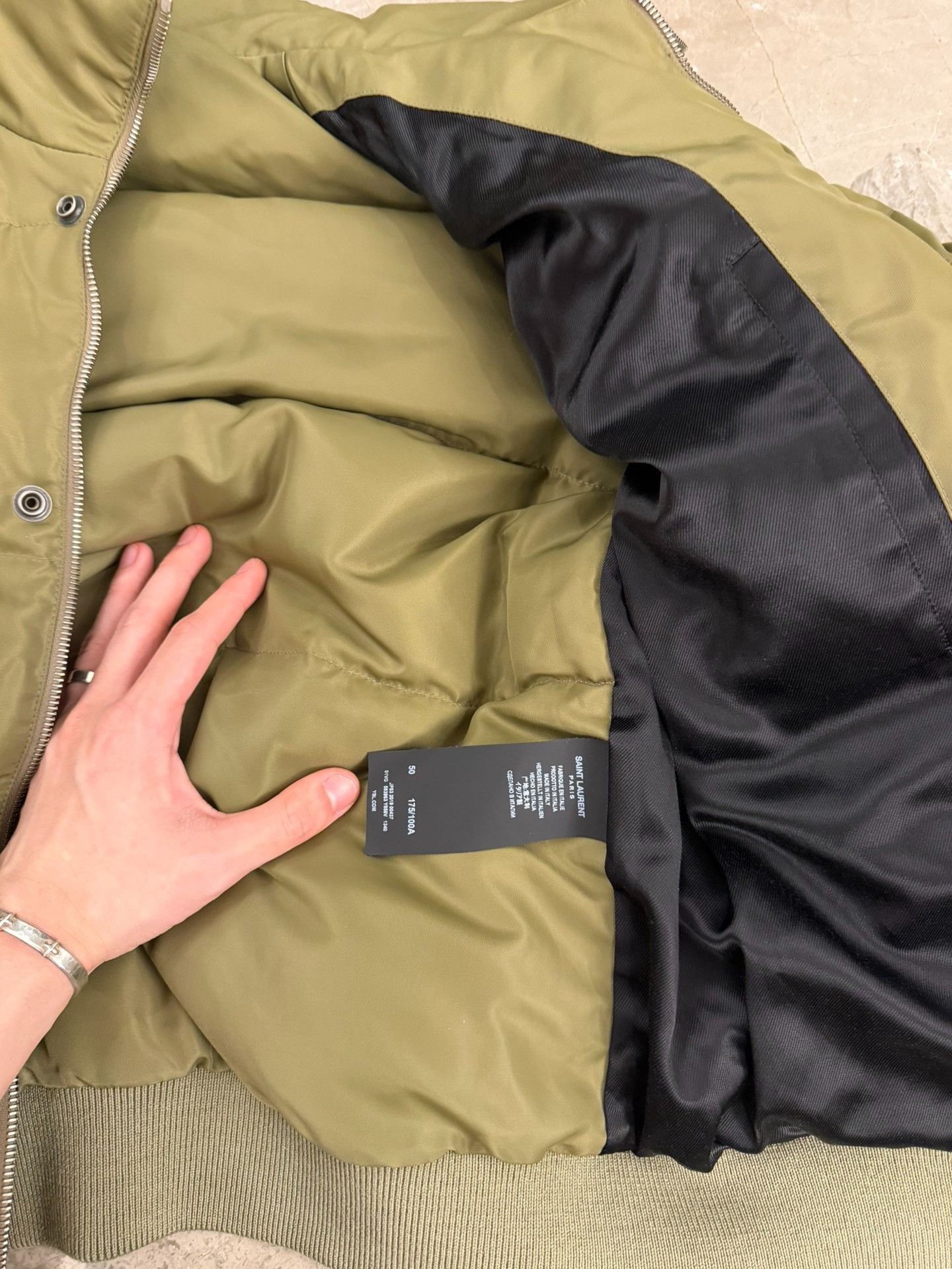 Saint Laurent Paris Saint Laurent Green Puffer Bomber Jacket Size 50 Size US M / EU 48-50 / 2 - 9 Thumbnail
