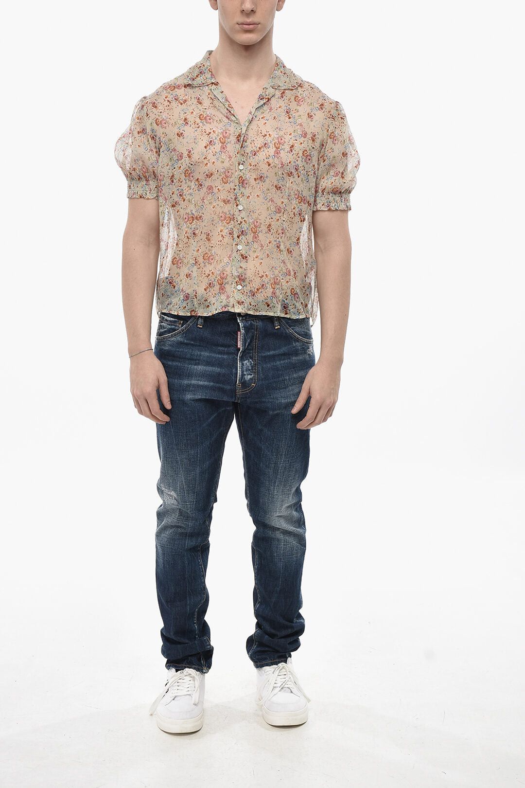 Dsquared2 Garden Sutra Silk Shirt with Floral Print Size US M / EU 48-50 / 2 - 4 Thumbnail