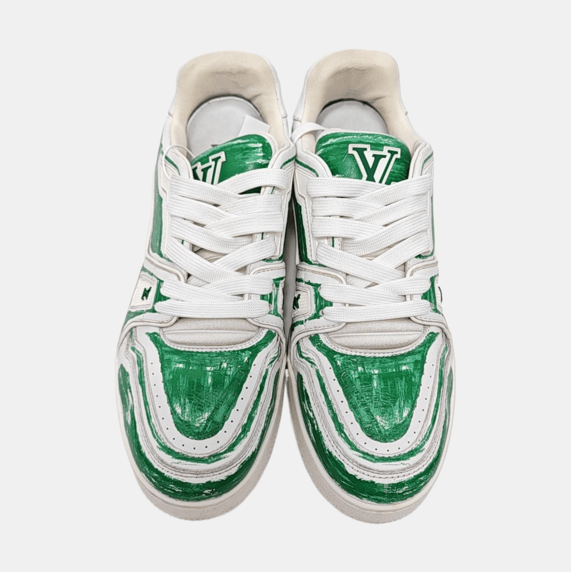 Louis Vuitton LOUIS VUITTON Green Brushstroke Low-Top Sneakers US 9 Size US 9 / EU 42 - 3 Thumbnail