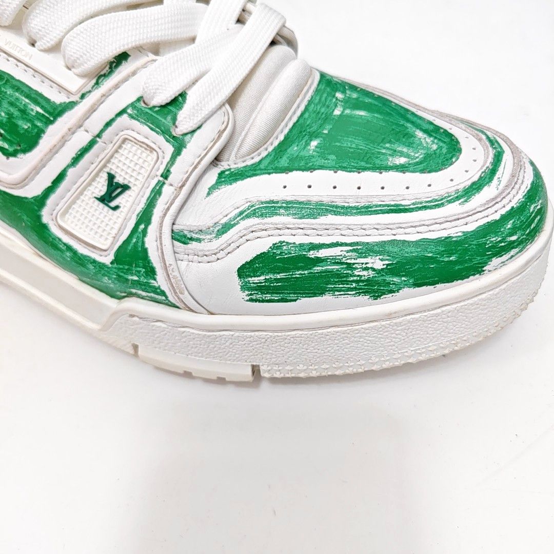 Louis Vuitton LOUIS VUITTON Green Brushstroke Low-Top Sneakers US 9 Size US 9 / EU 42 - 9 Thumbnail