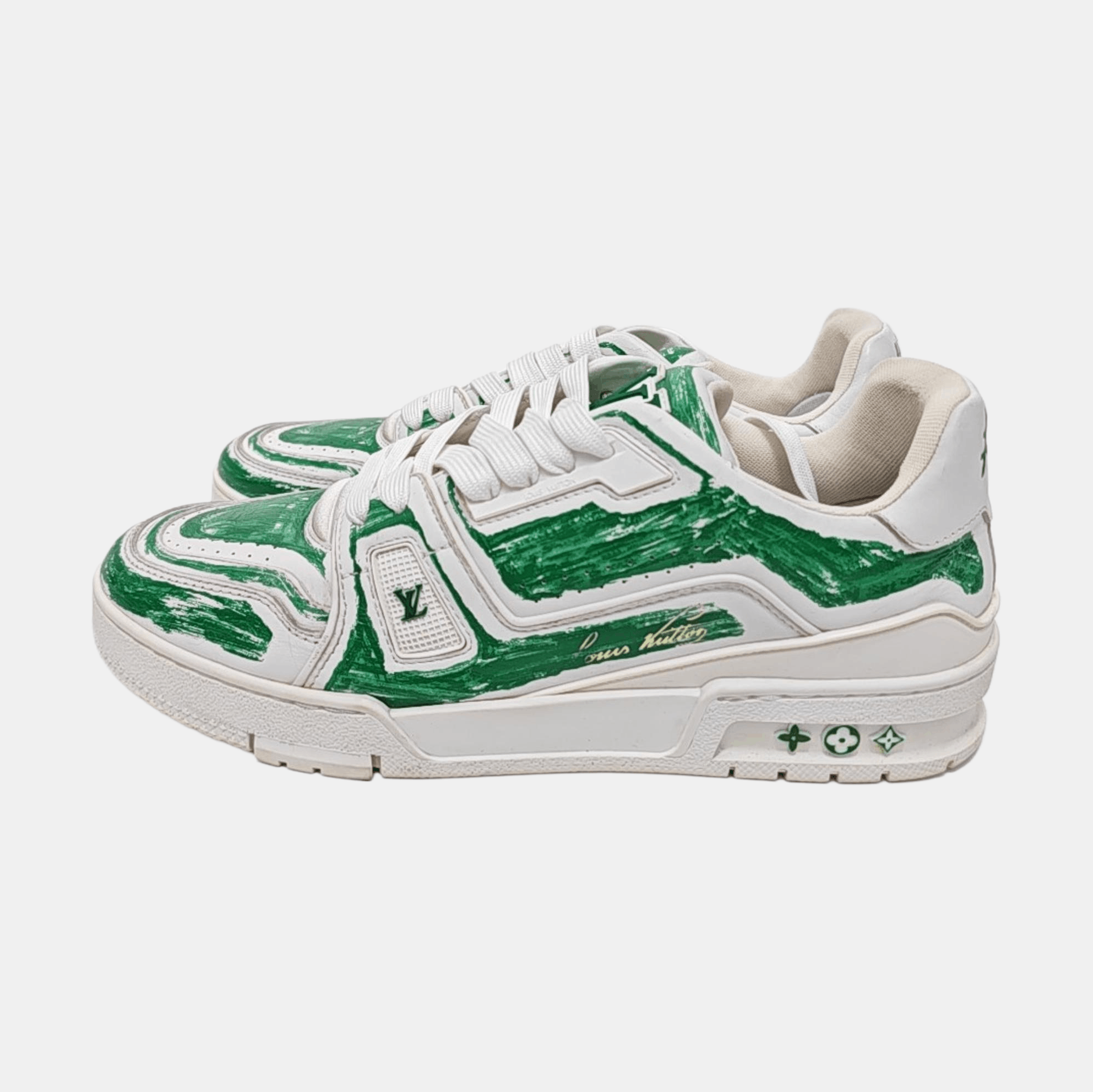 Louis Vuitton LOUIS VUITTON Green Brushstroke Low-Top Sneakers US 9 Size US 9 / EU 42 - 6 Thumbnail